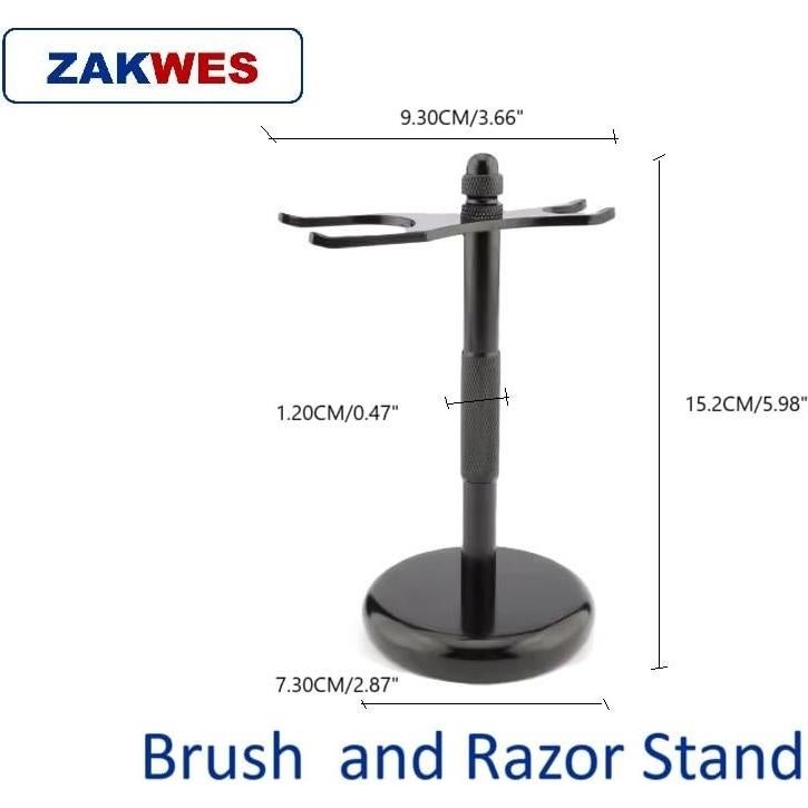 Set de Afeitado 5 en 1 para Hombre - Maquinilla Doble Filo, Brocha, Soporte, 10 Cuchillas, Tazón - Regalo Elegante