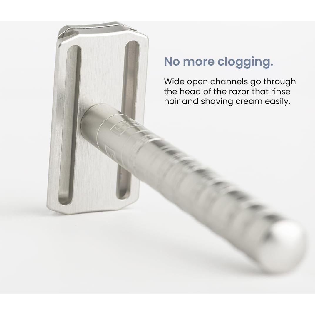 Maquinilla de Afeitar Henson - Doble Cuchilla Aluminio con 5 Repuestos