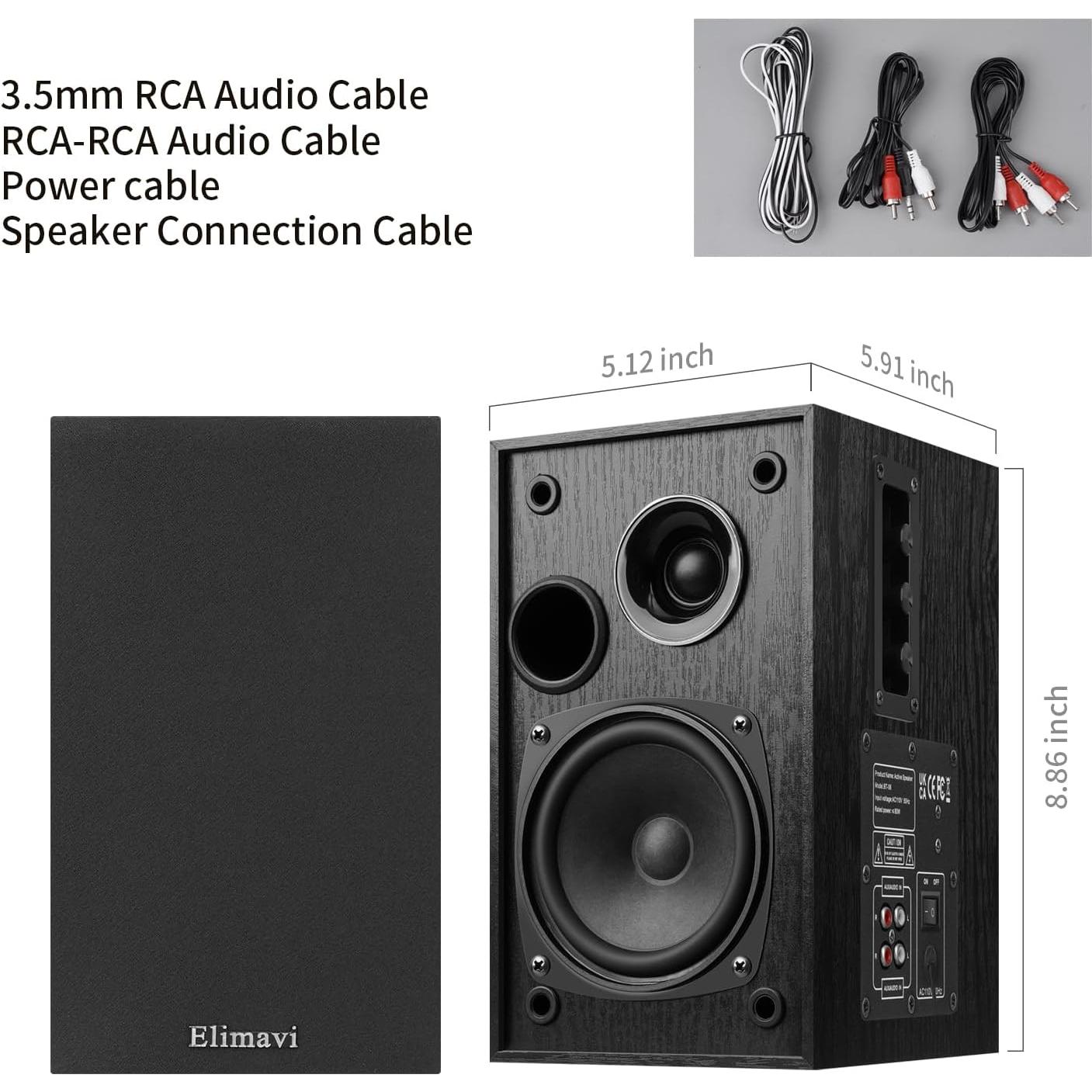 Altavoces de Estantería Elimavi BT-06 35W RMS Madera Negra