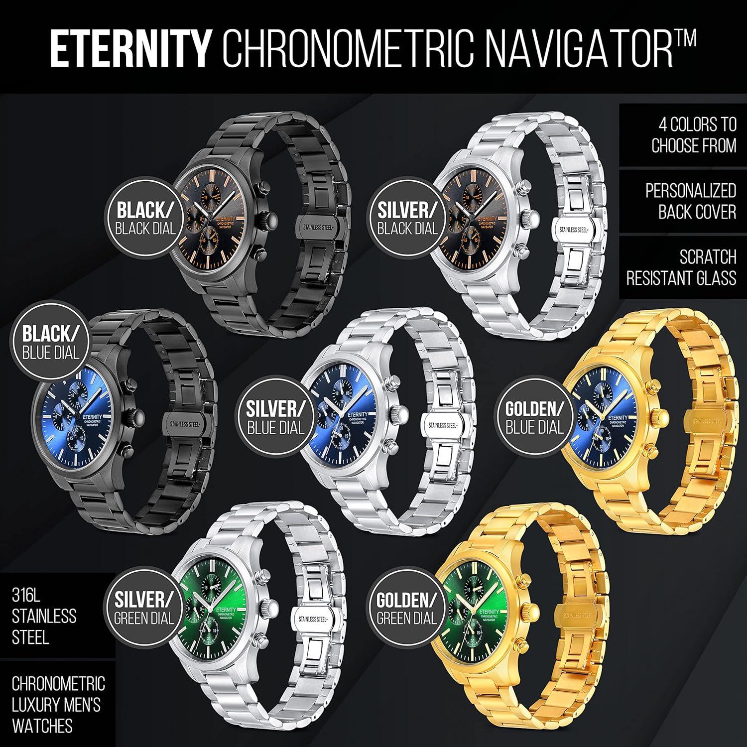 Reloj multifuncional de acero inoxidable Eternity ECN1