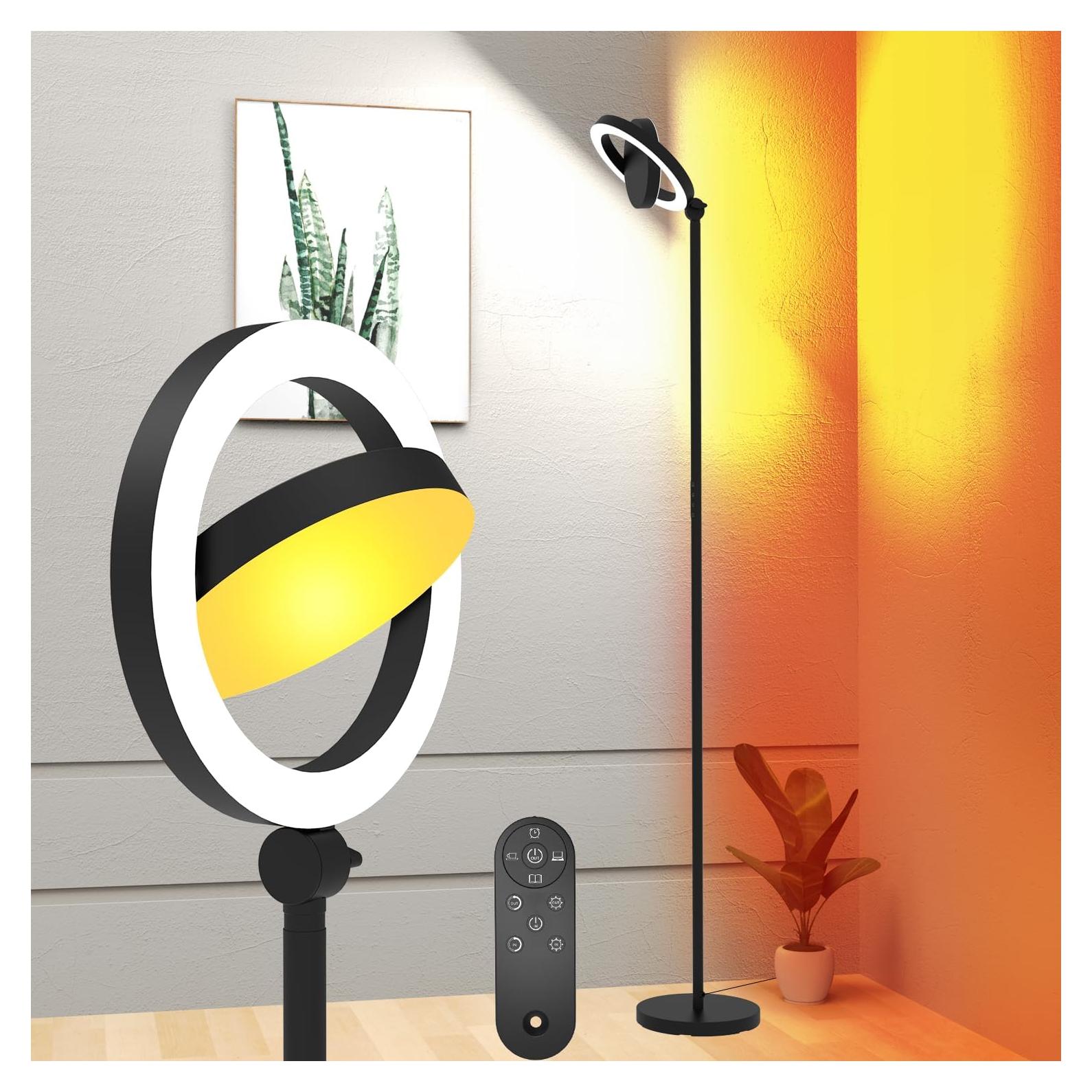 Lámpara de pie LED Omorepa 36W regulable con control remoto