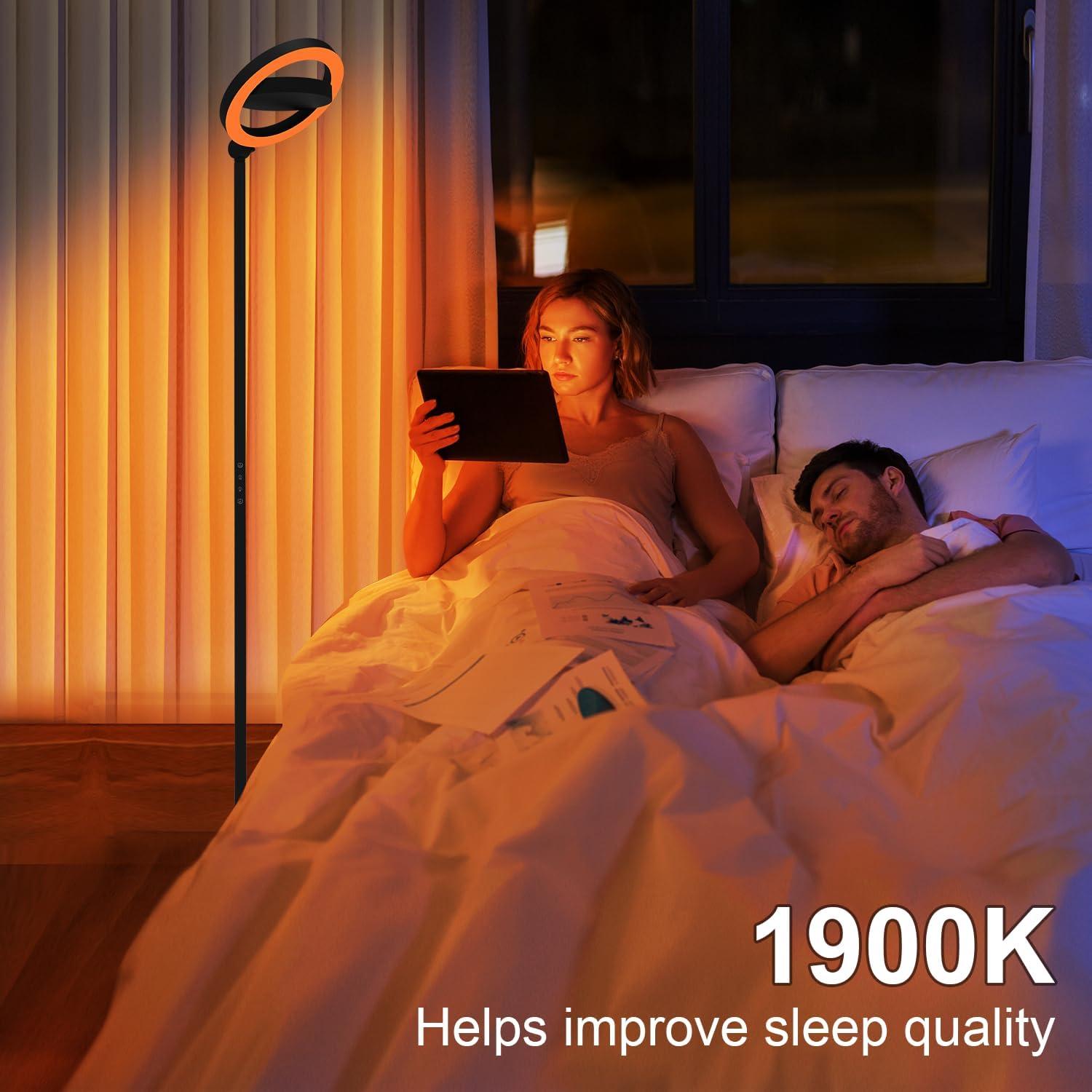 Lámpara de pie LED Omorepa 36W regulable con control remoto