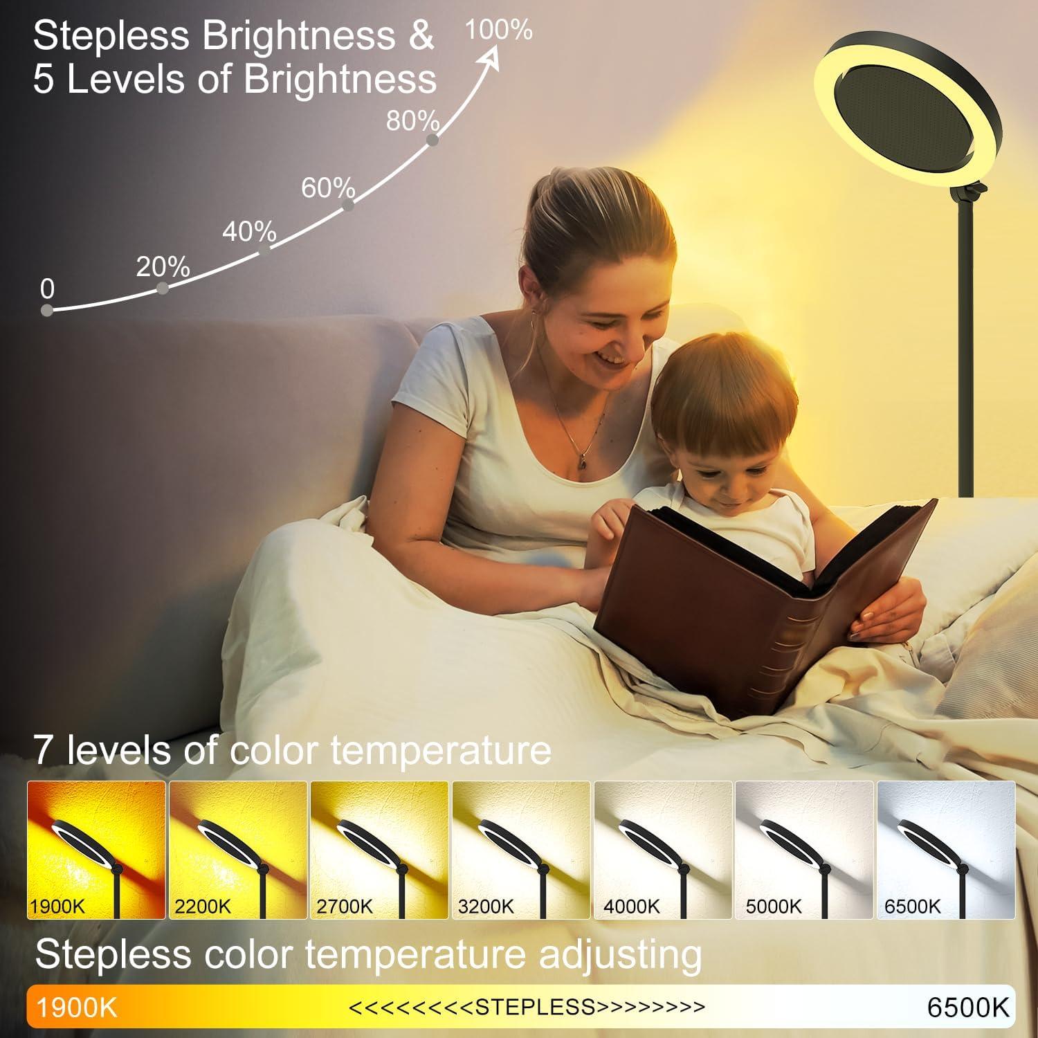 Lámpara de pie LED Omorepa 36W regulable con control remoto