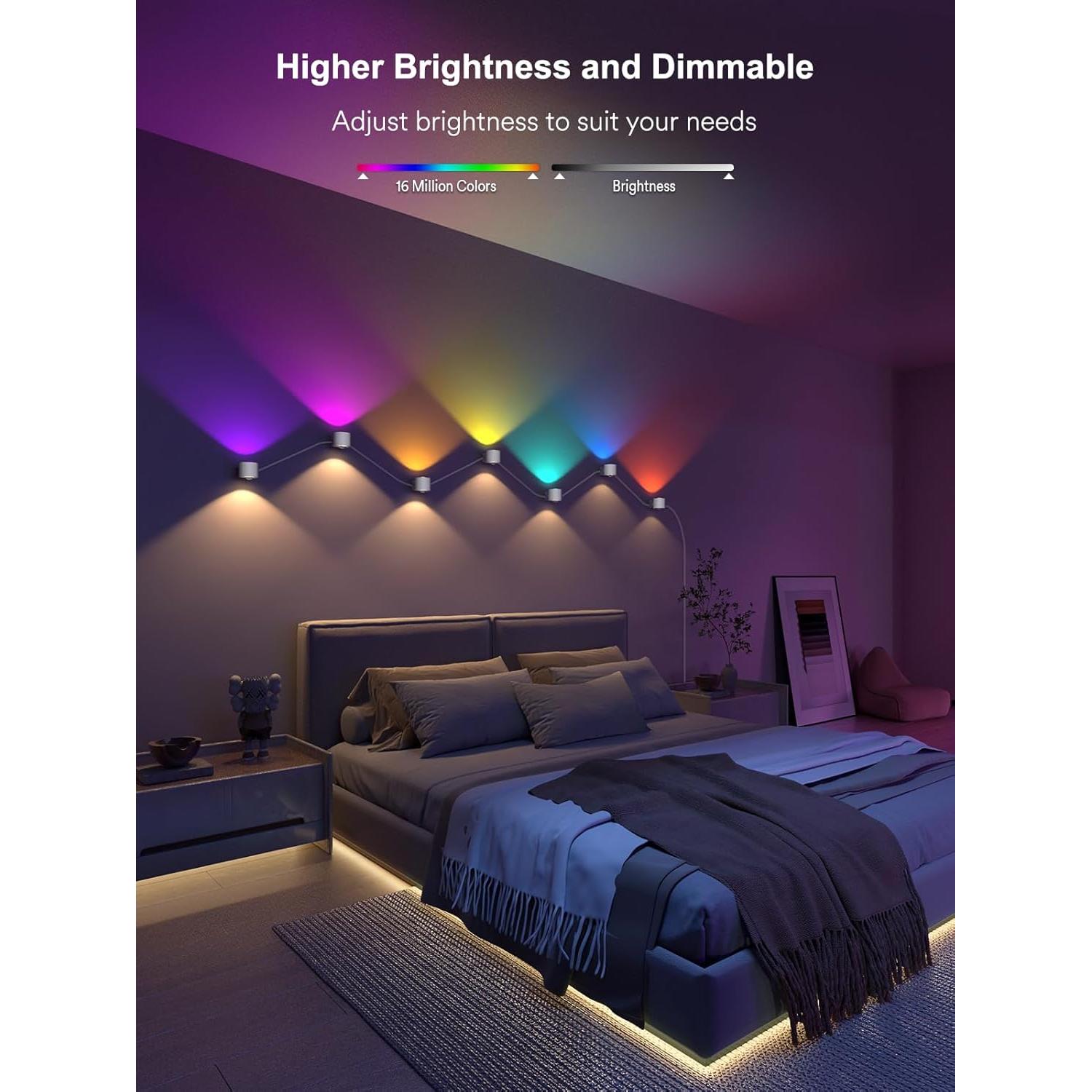 Apliques de Pared Inteligentes ANGELHALO RGB 1080 Lúmenes
