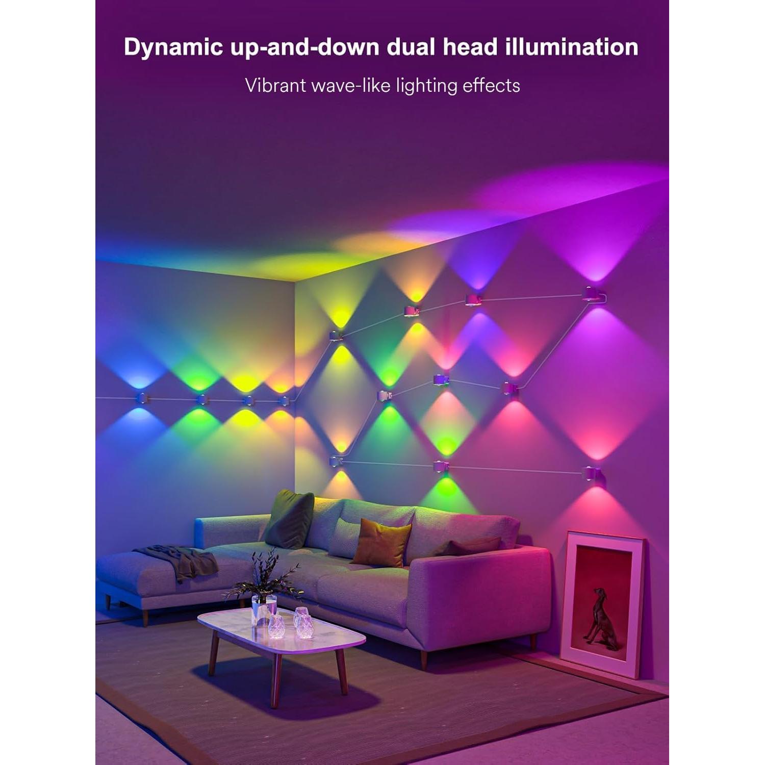 Apliques de Pared Inteligentes ANGELHALO RGB 1080 Lúmenes