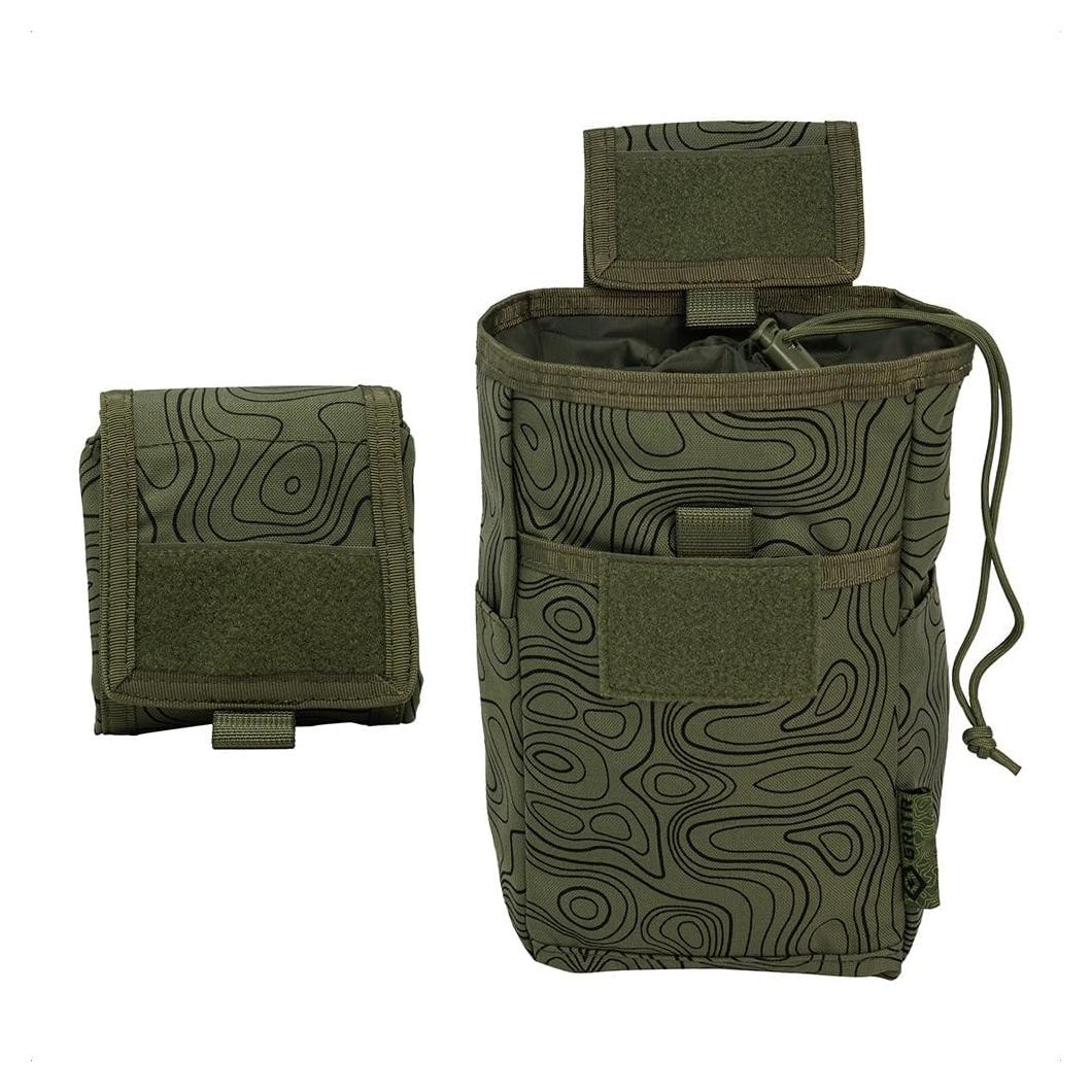 Bolsa Táctica Utilitaria GRITR Verde Topográfico MOLLE 24.1x15.2cm