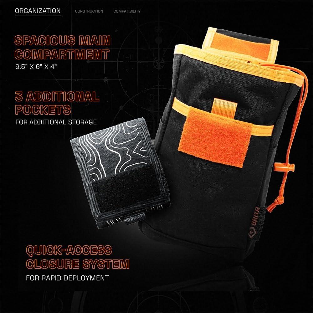 Bolsa Táctica Utilitaria GRITR Verde Topográfico MOLLE 24.1x15.2cm