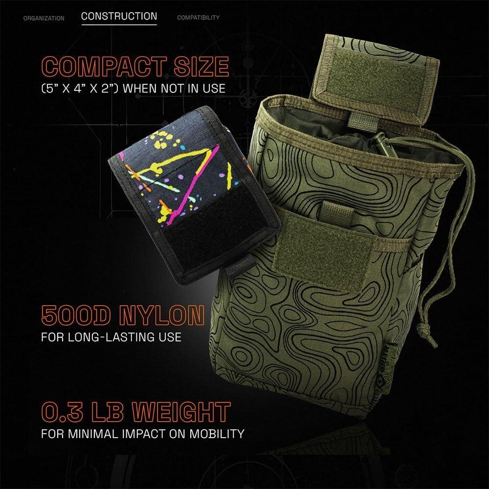 Bolsa Táctica Utilitaria GRITR Verde Topográfico MOLLE 24.1x15.2cm