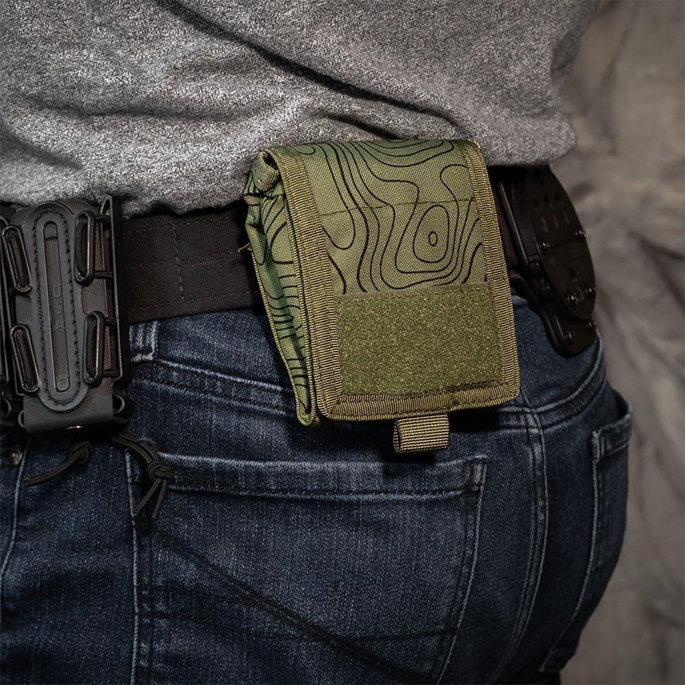 Bolsa Táctica Utilitaria GRITR Verde Topográfico MOLLE 24.1x15.2cm