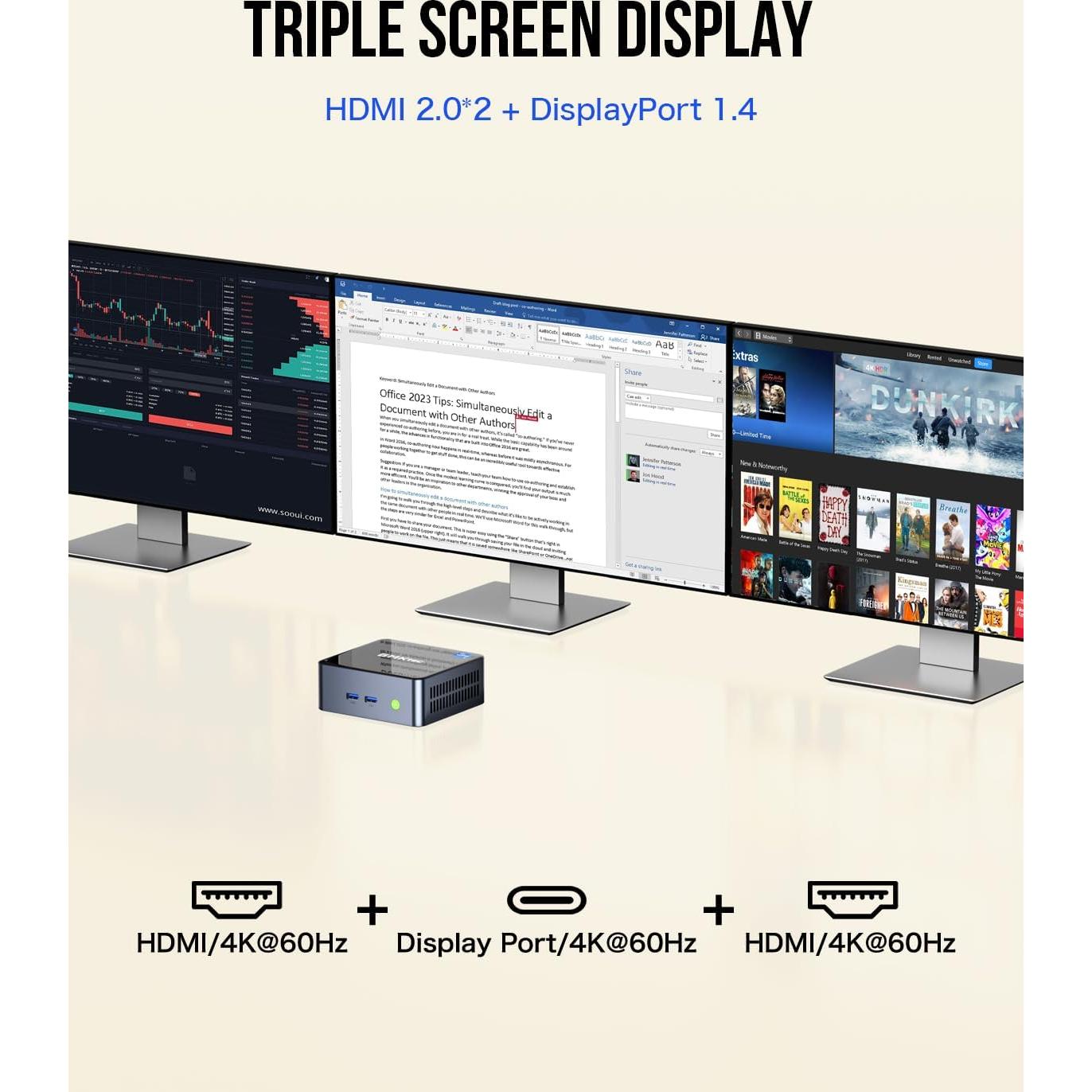 Mini PC GMKtec M3 Intel i5-12450H 32GB RAM 1TB SSD 4K