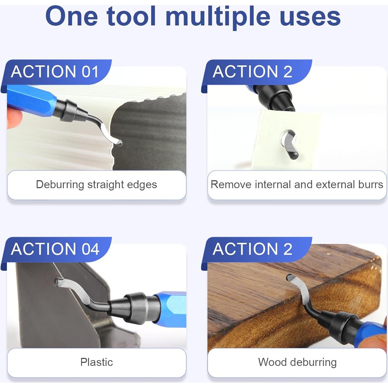 Juego de Herramientas de Desbarbado Rtcimoic 10 Piezas Acero Rápido