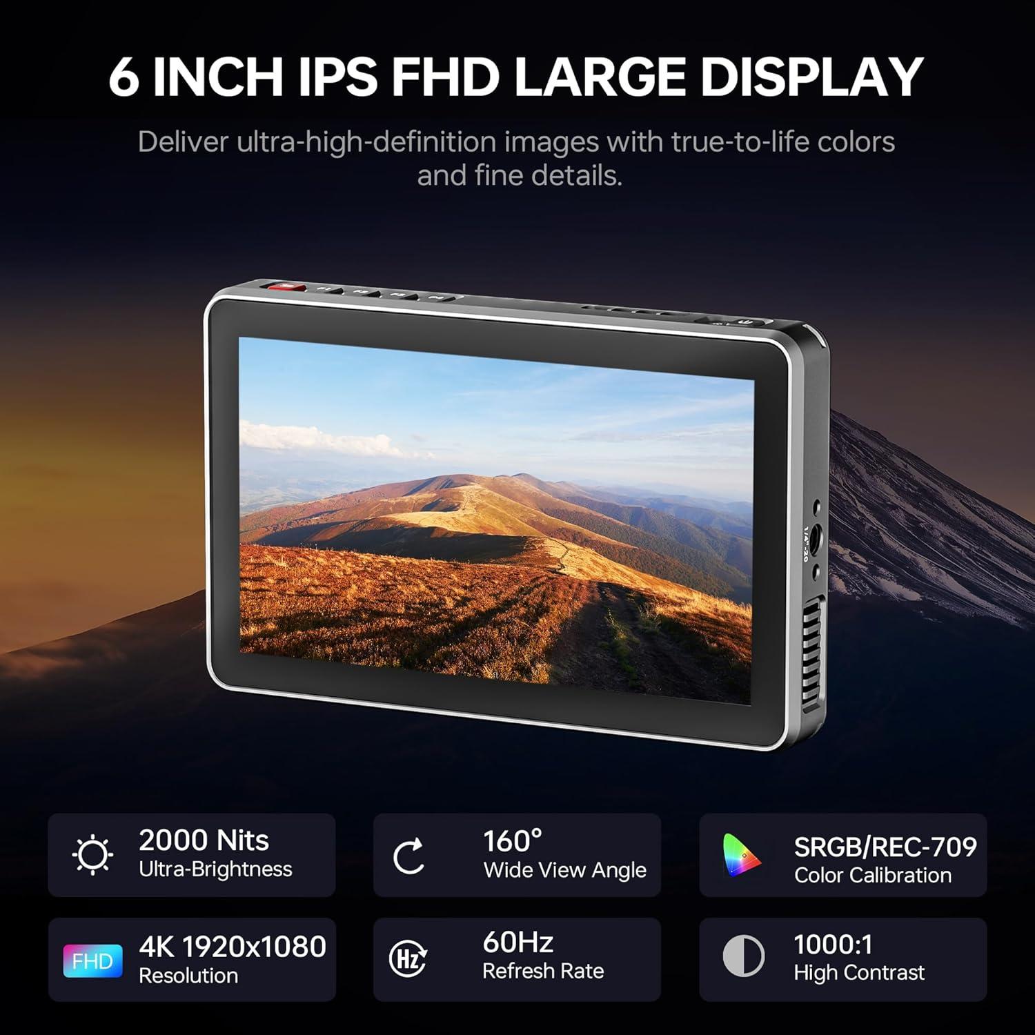Monitor de Campo VILTROX DC-X2 6" 2000 Nits Pantalla Táctil