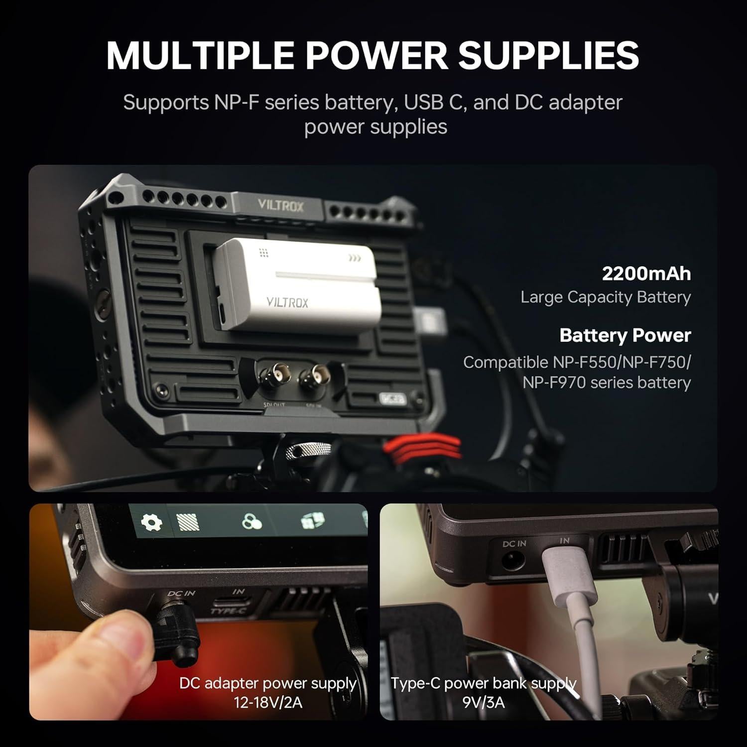 Monitor de Campo VILTROX DC-X2 6" 2000 Nits Pantalla Táctil