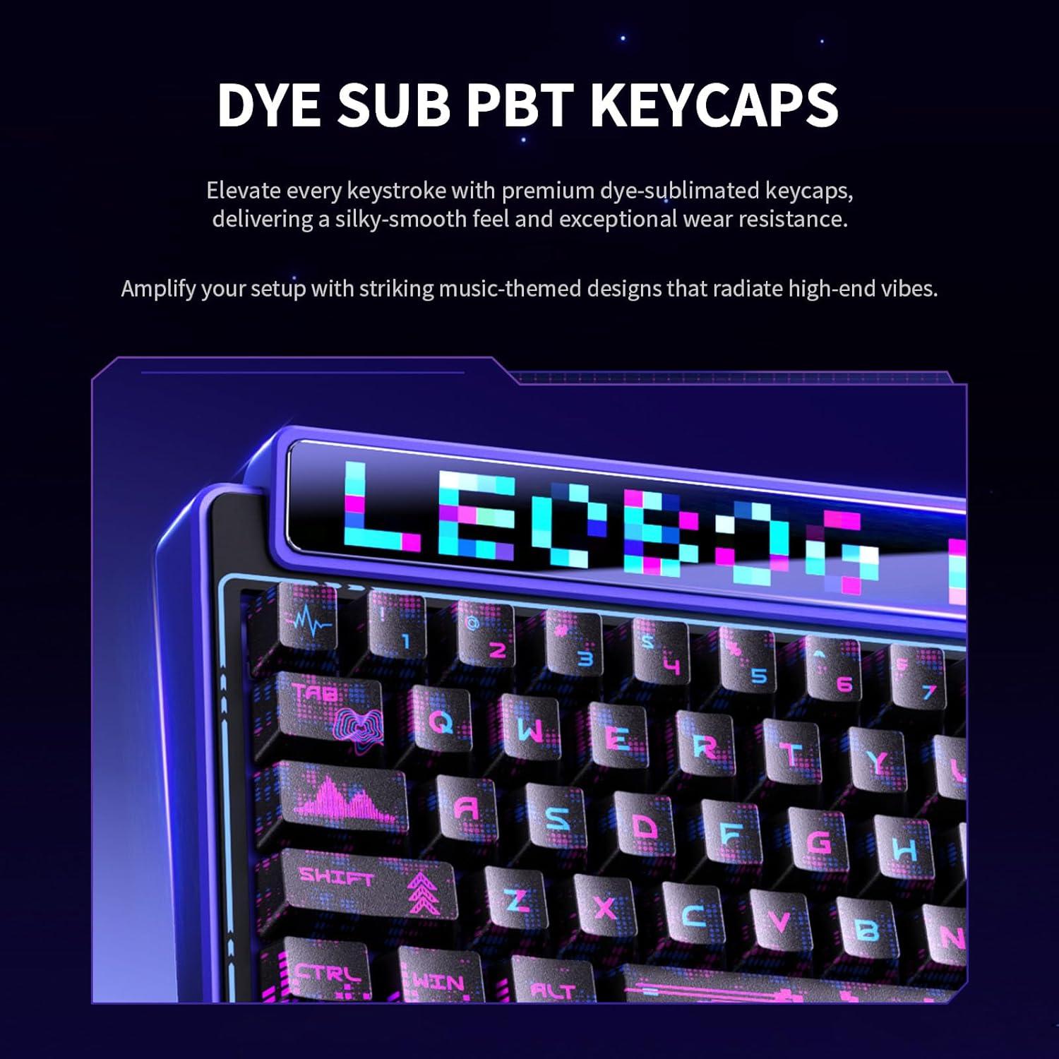 Teclado Mecánico Inalámbrico AMG65 RGB 65% - Púrpura