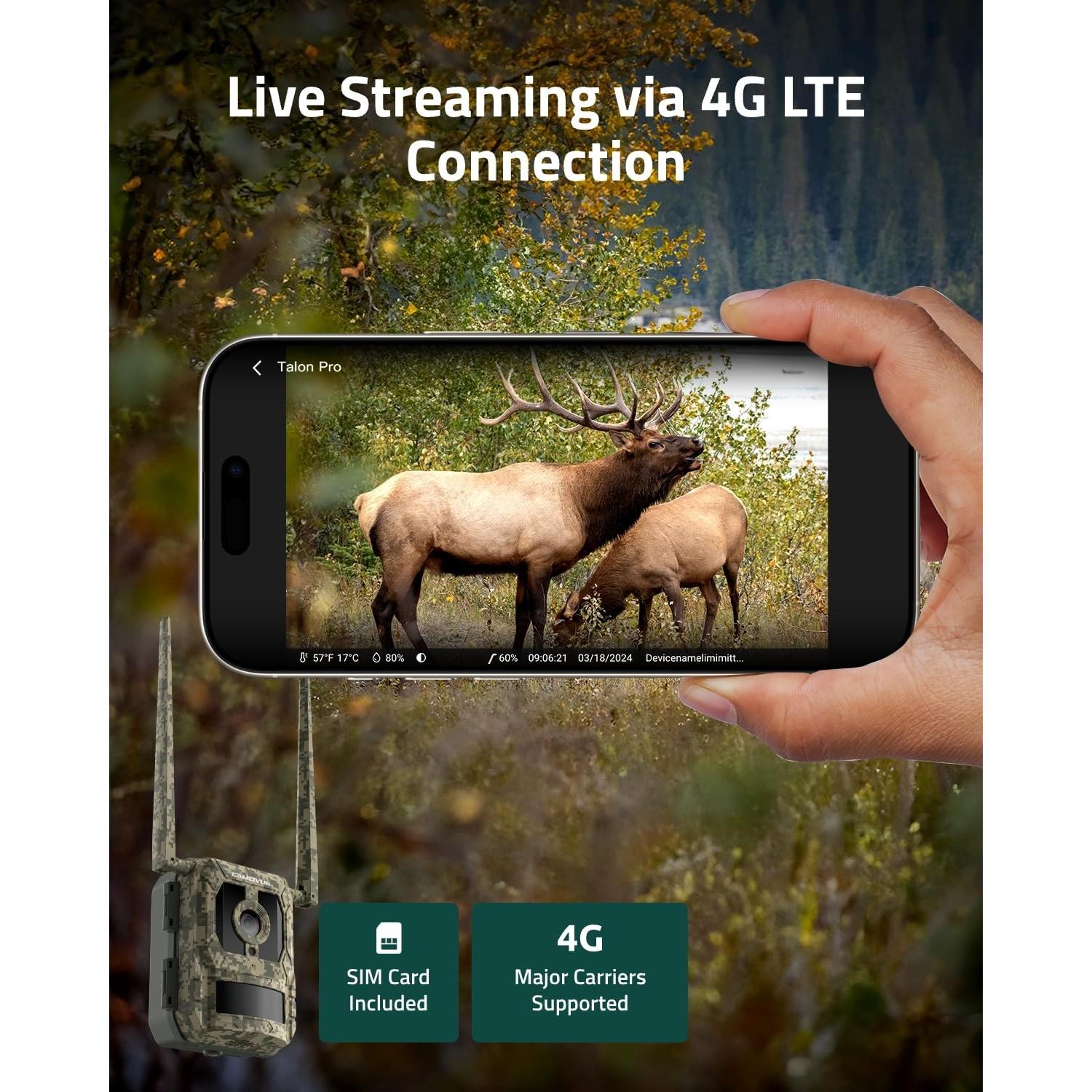 Cámara de Caza 4G LTE Camovue Talon Pro con Batería y SD 64GB