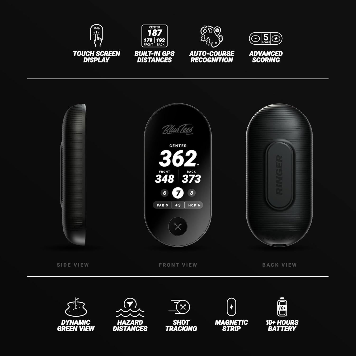 GPS de Golf Blue Tees Ringer - Pantalla Táctil Resistente