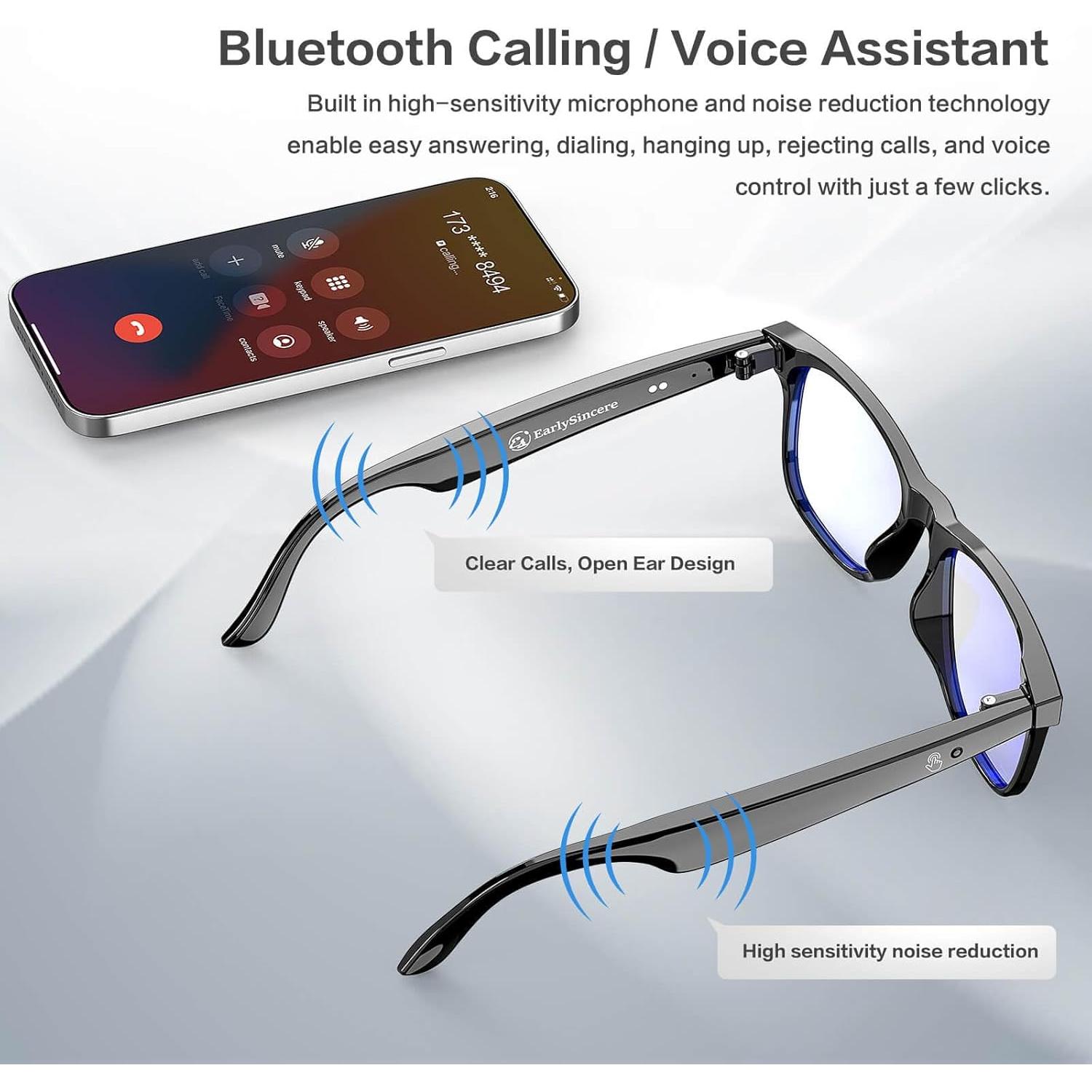 Gafas Inteligentes EarlySincere Bluetooth con Traducción 164 Idiomas