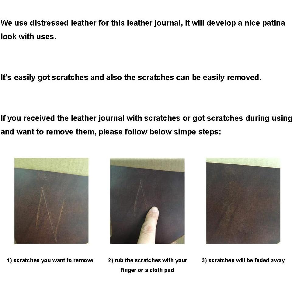 Cuaderno de cuero CooLeathor 12.7x17.8cm marrón rayado