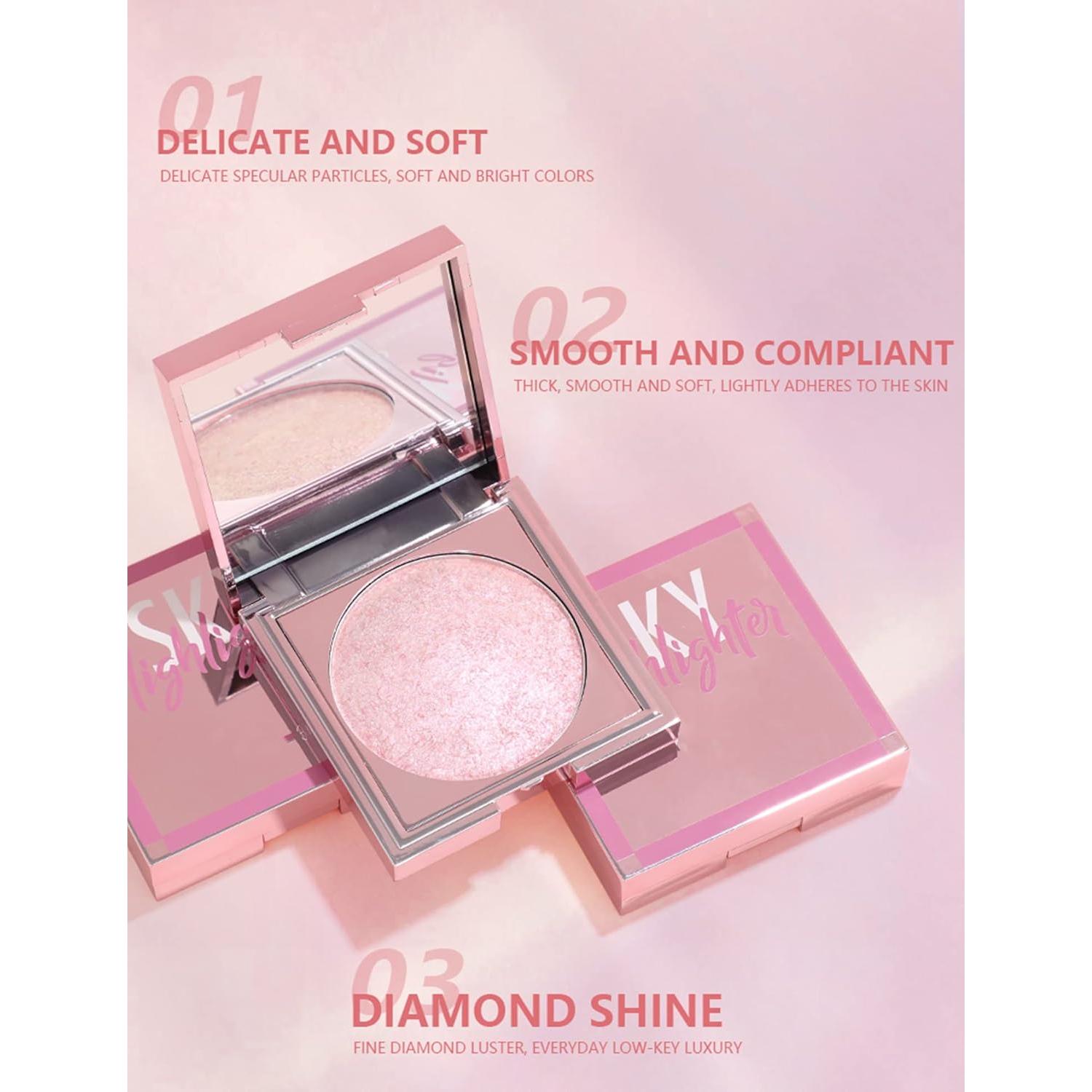 Paleta de Iluminador Facial MAEPEOR 8 Colores Brillo Perla