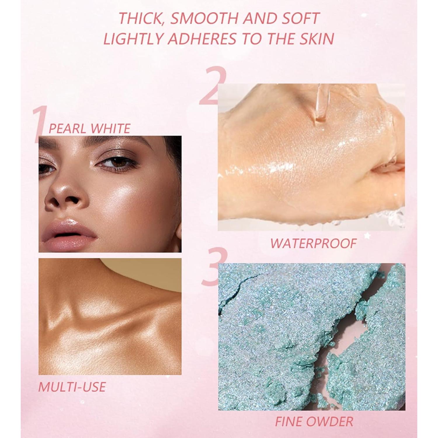 Paleta de Iluminador Facial MAEPEOR 8 Colores Brillo Perla