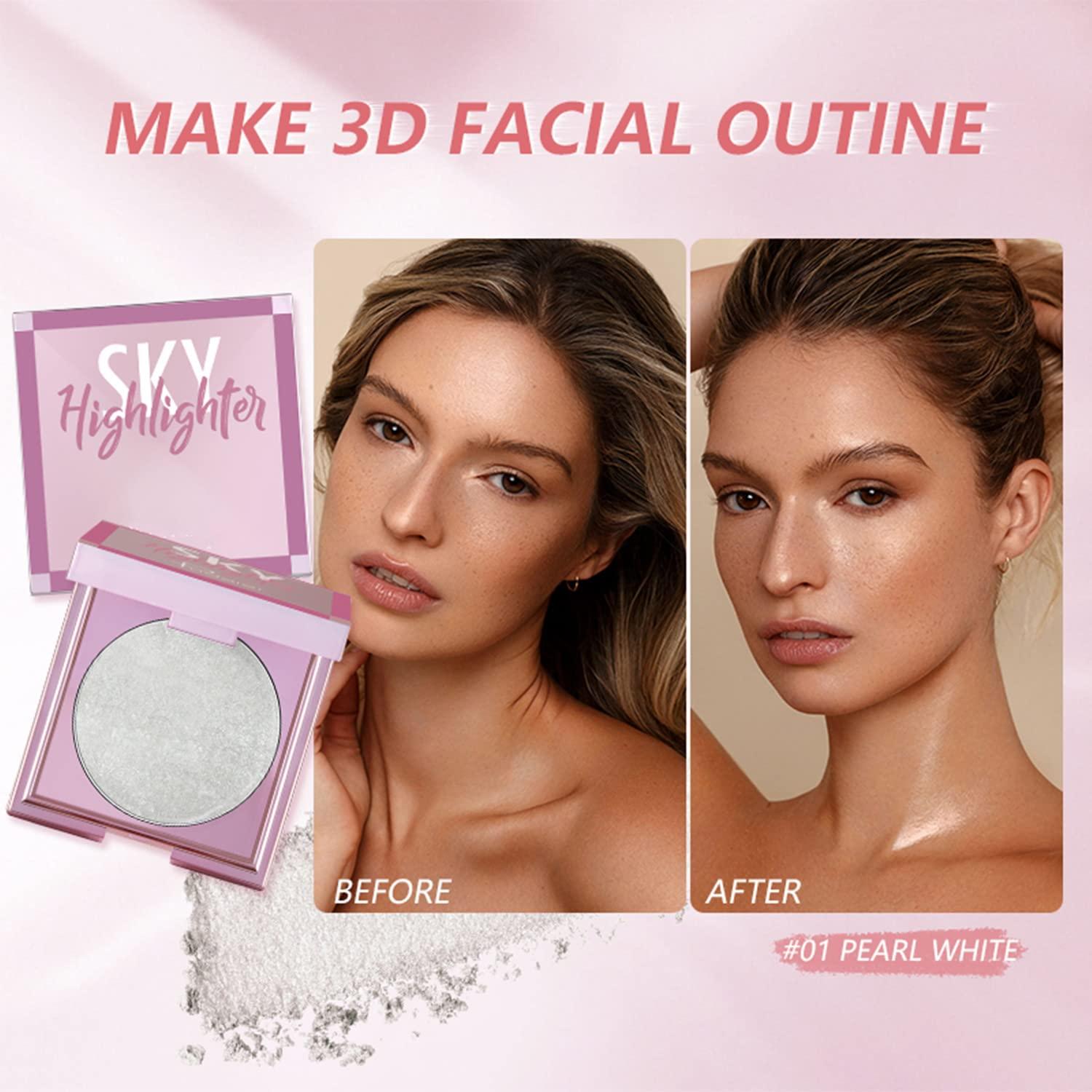 Paleta de Iluminador Facial MAEPEOR 8 Colores Brillo Perla