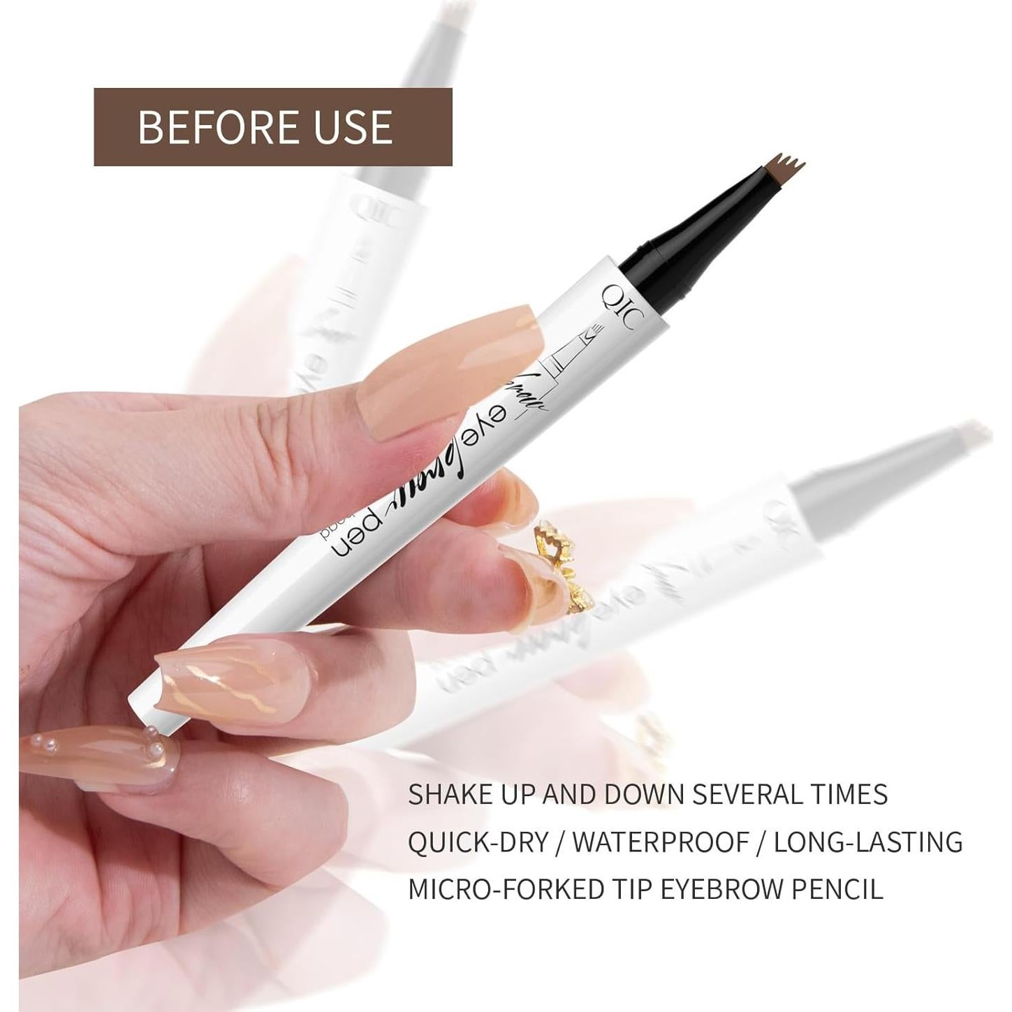 Lápiz de Cejas Impermeable Yulinlon 4 Vías 1# Café Claro