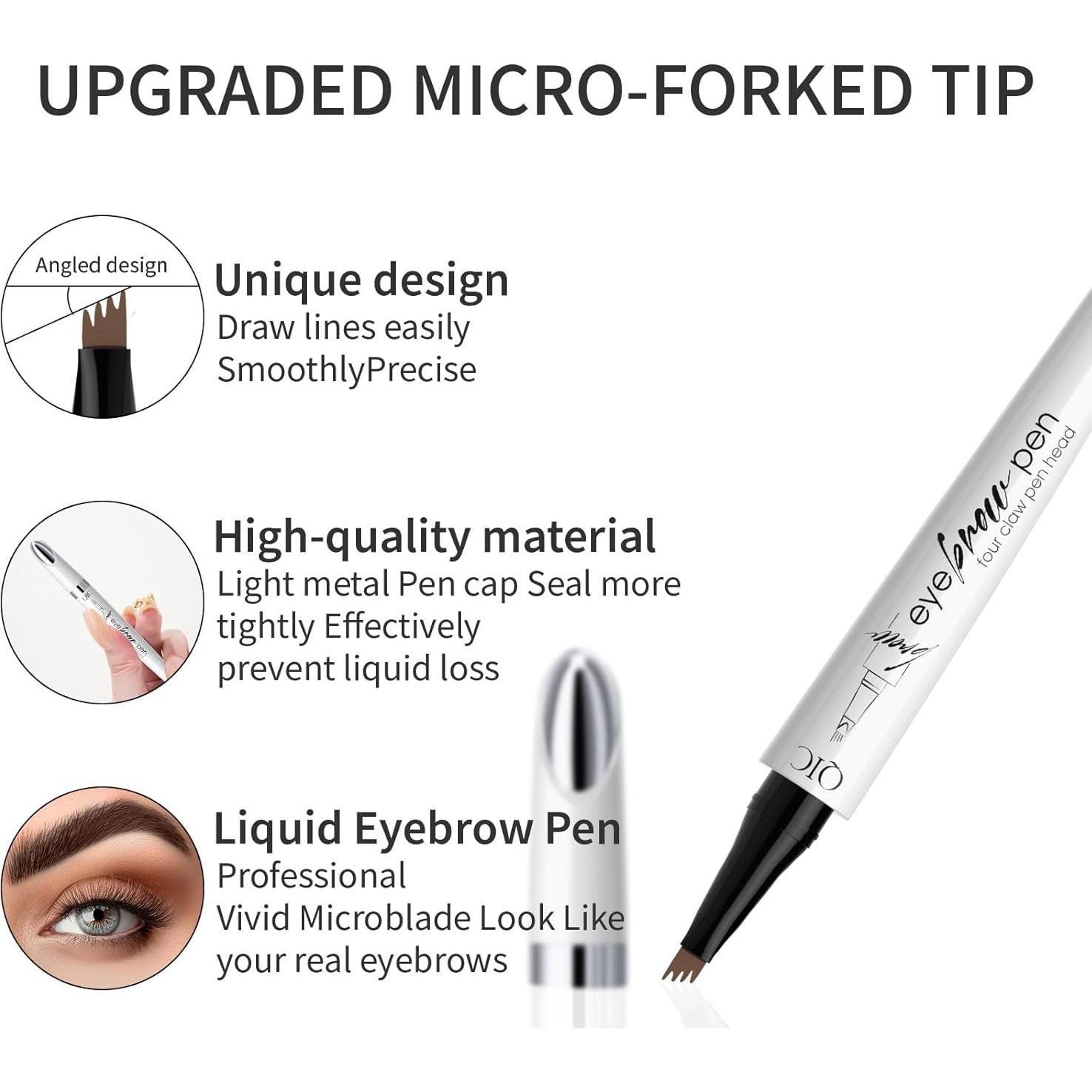 Lápiz de Cejas Impermeable Yulinlon 4 Vías 1# Café Claro