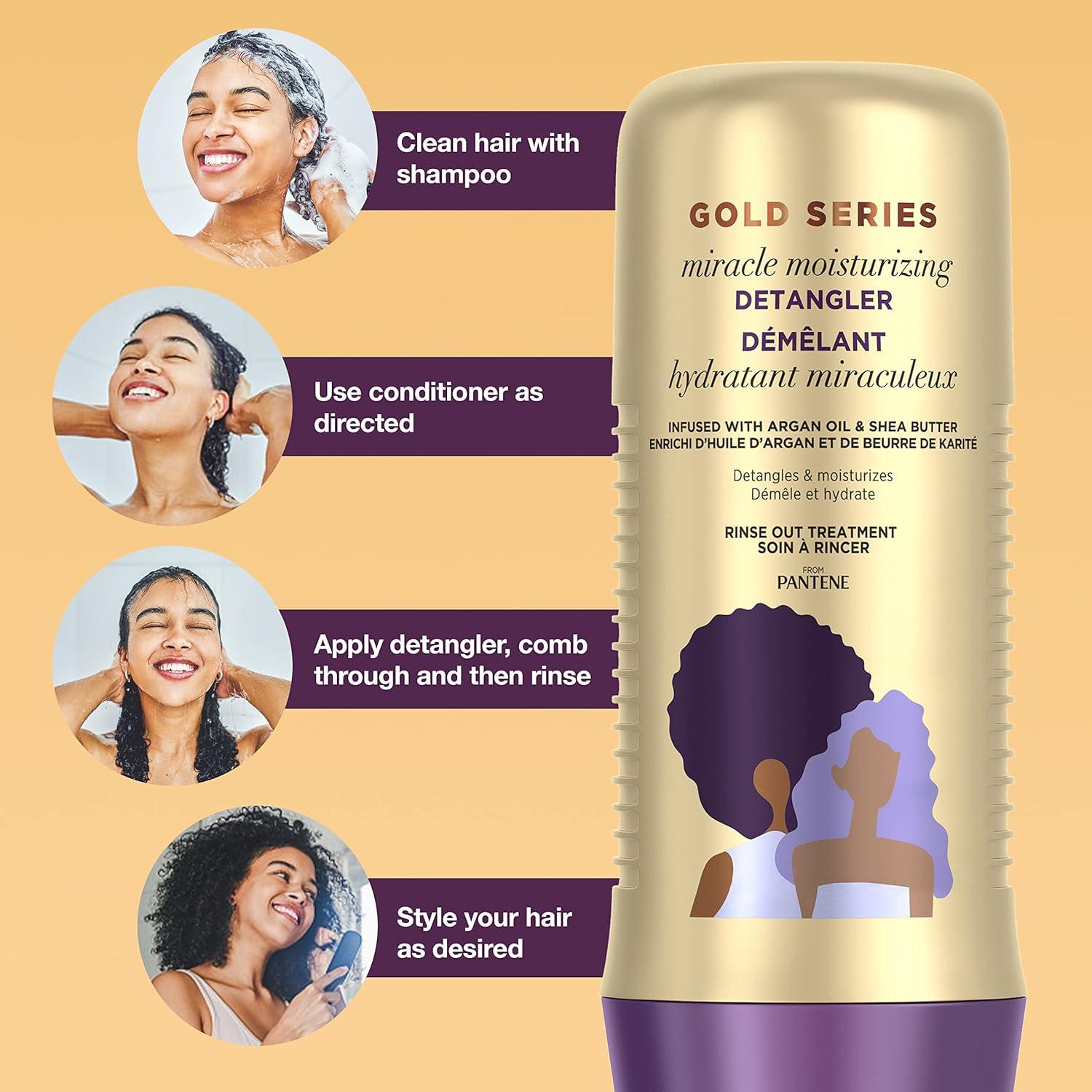 Tratamiento Desenredante Pantene Gold Series 236 ml con Aceite de Argán