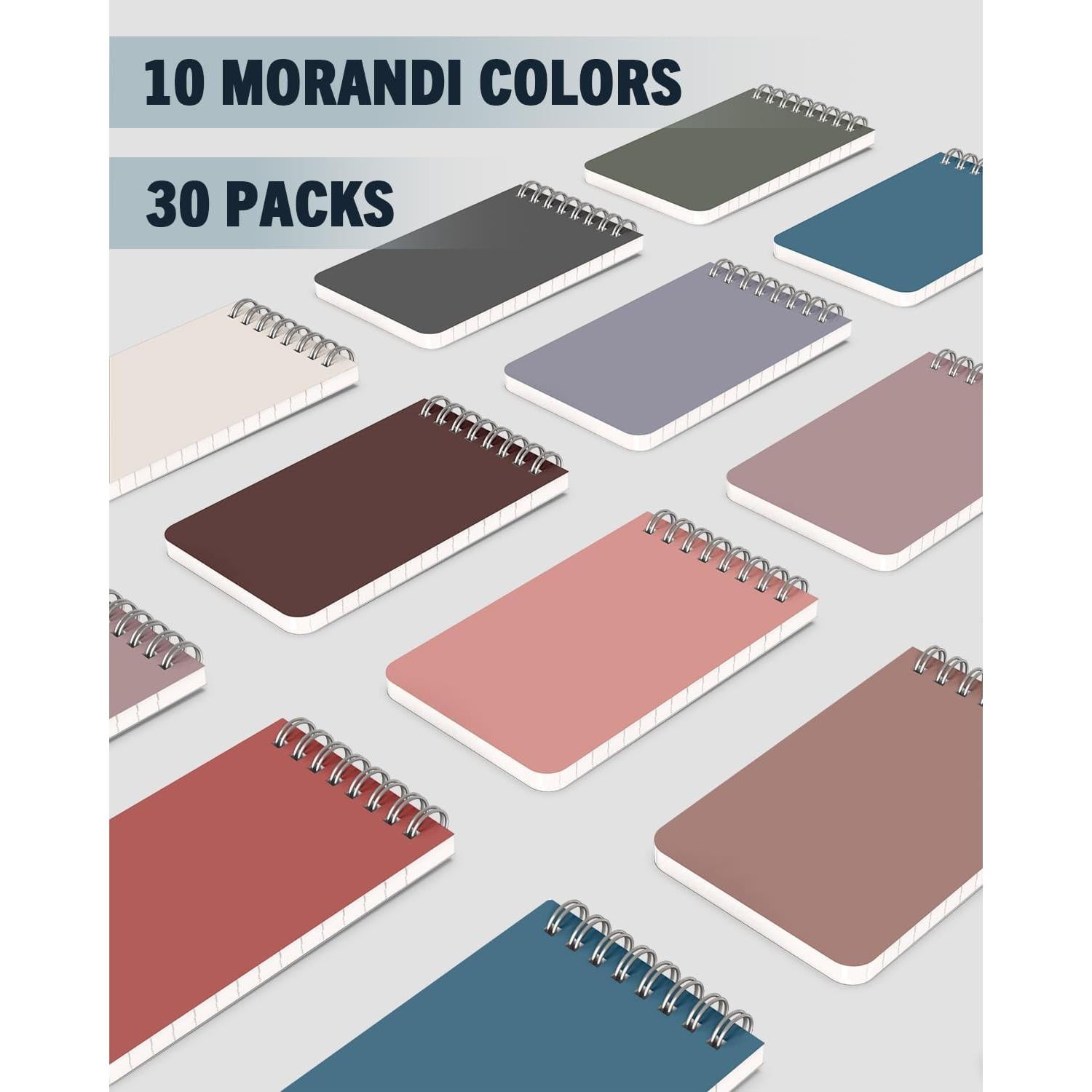 Cuadernos Espirales Dynta 3x5" en 10 Colores Morandi - 30 Paquetes