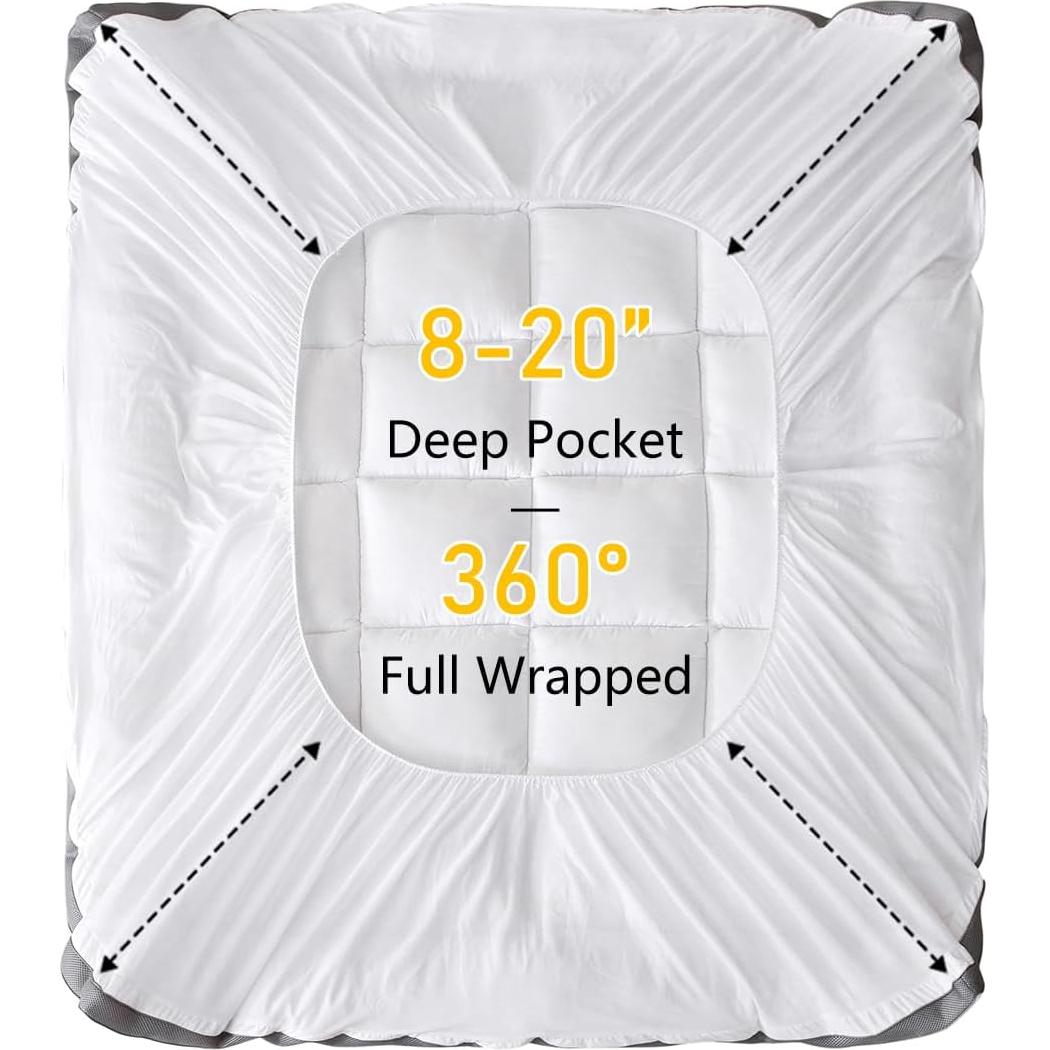 Protector de Colchón Queen Primesoft 100% Algodón 5 cm Antideslizante