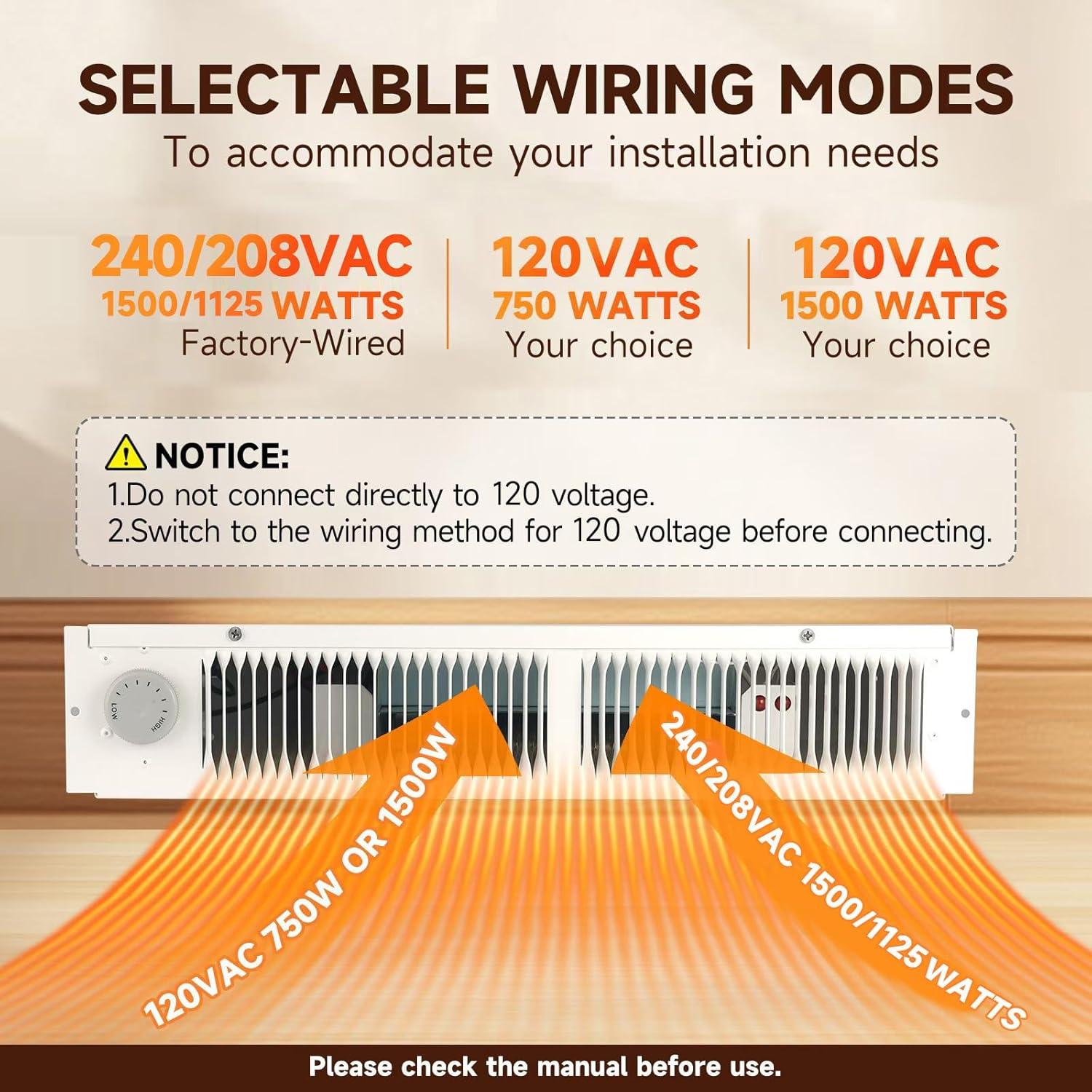 Calentador de espacio Kolasina 1500W con termostato 13.94 m²