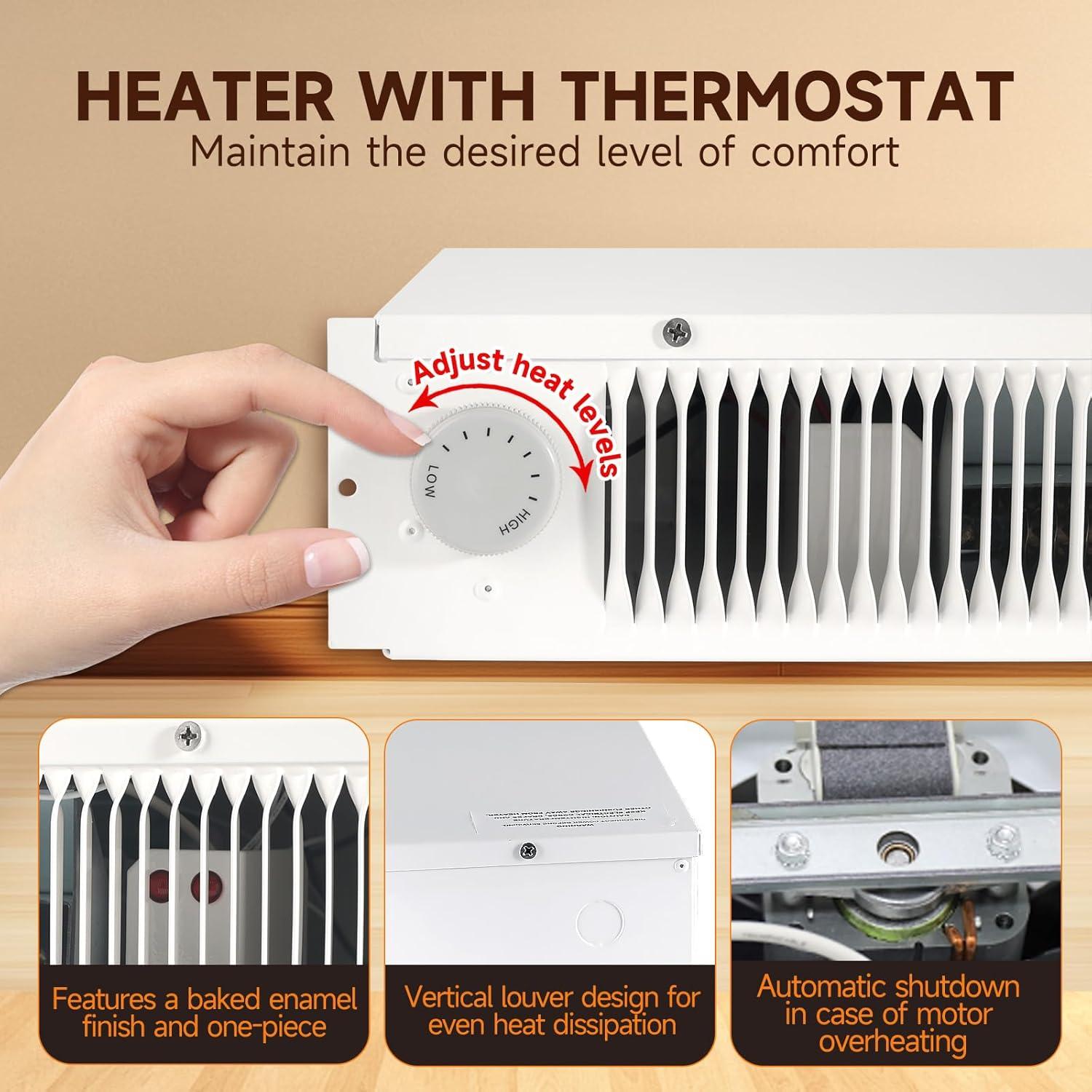 Calentador de espacio Kolasina 1500W con termostato 13.94 m²