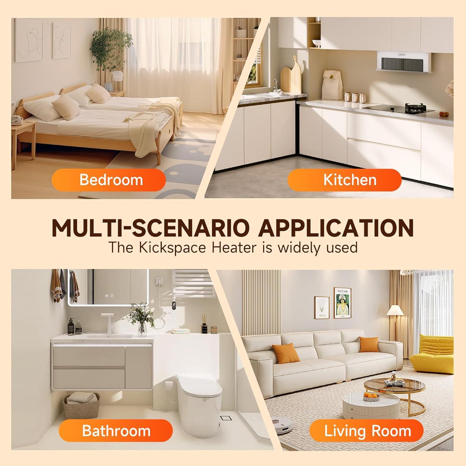 Calentador de espacio Kolasina 1500W con termostato 13.94 m²