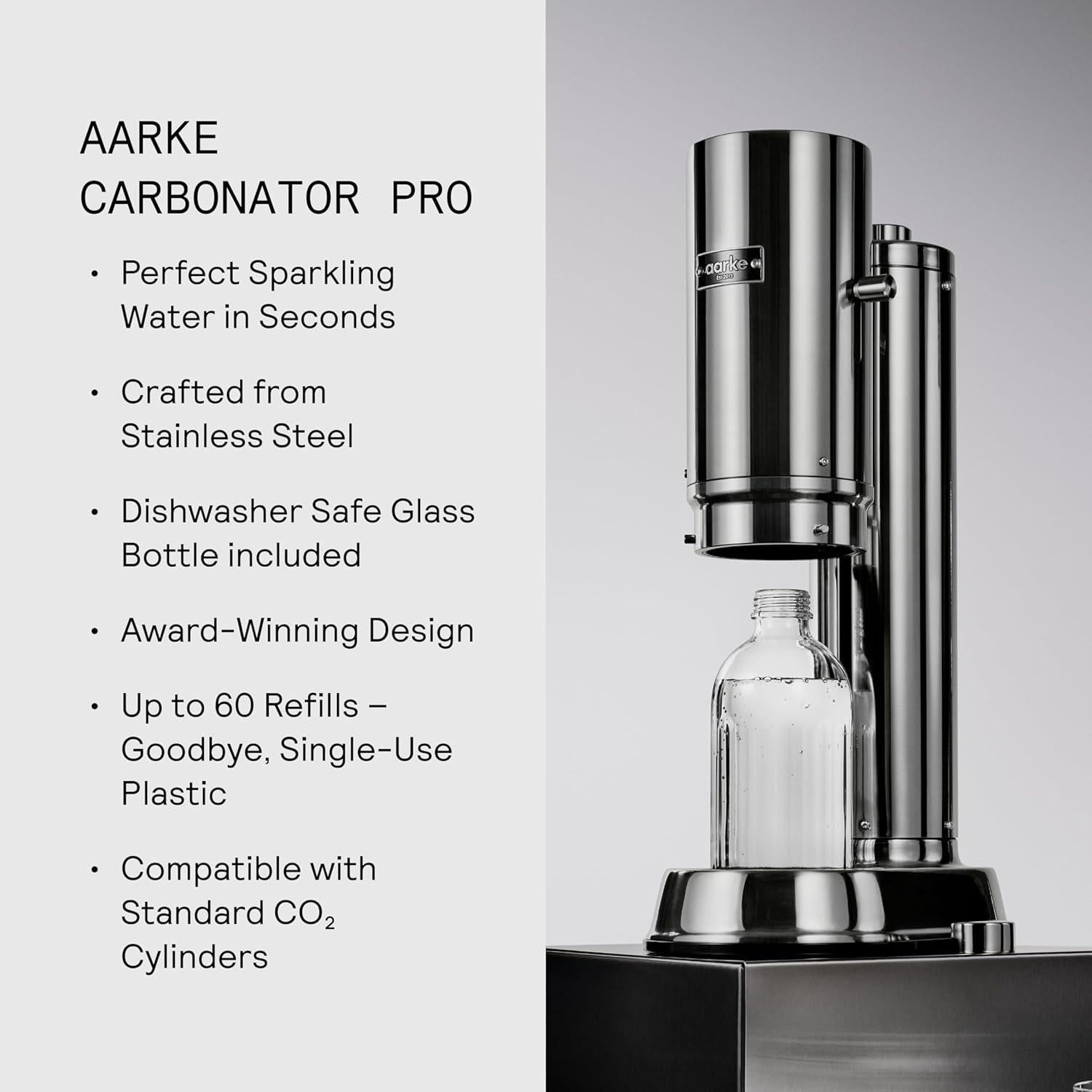 Aarke Carbonator Pro - Máquina de Agua Espumosa 700 mL Acero
