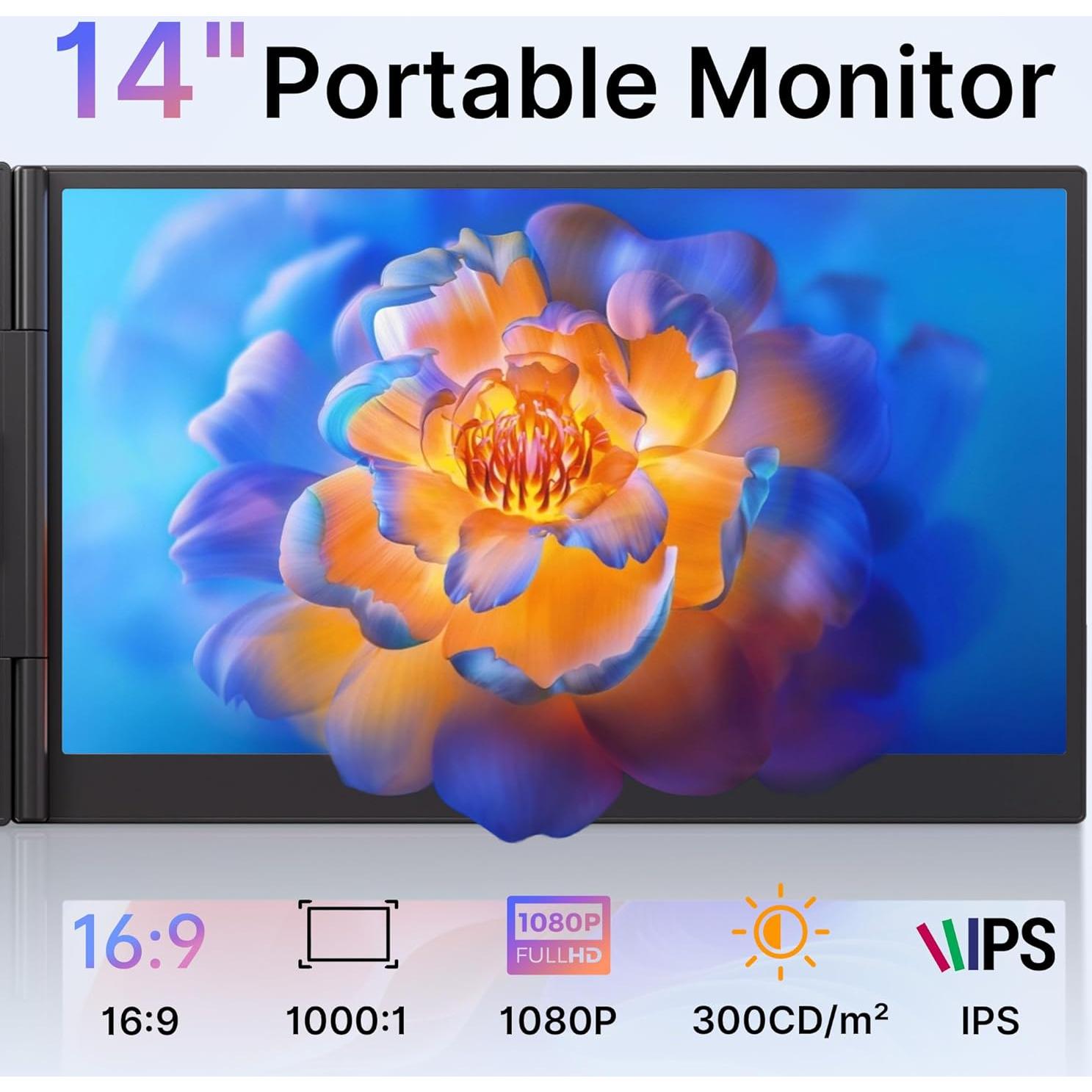 Extensor de Pantalla Portátil AOKER S8 35.56cm FHD IPS