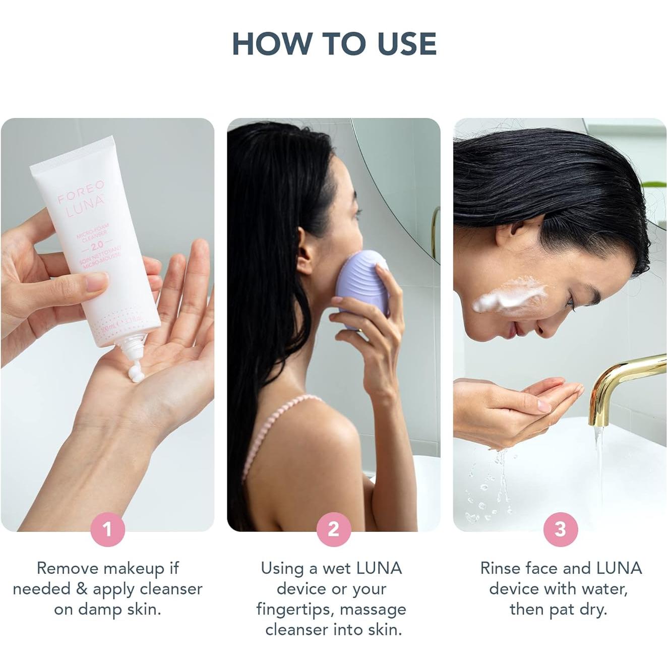 Limpiador Facial Espumoso FOREO LUNA 2.0 - 19ml Vegano