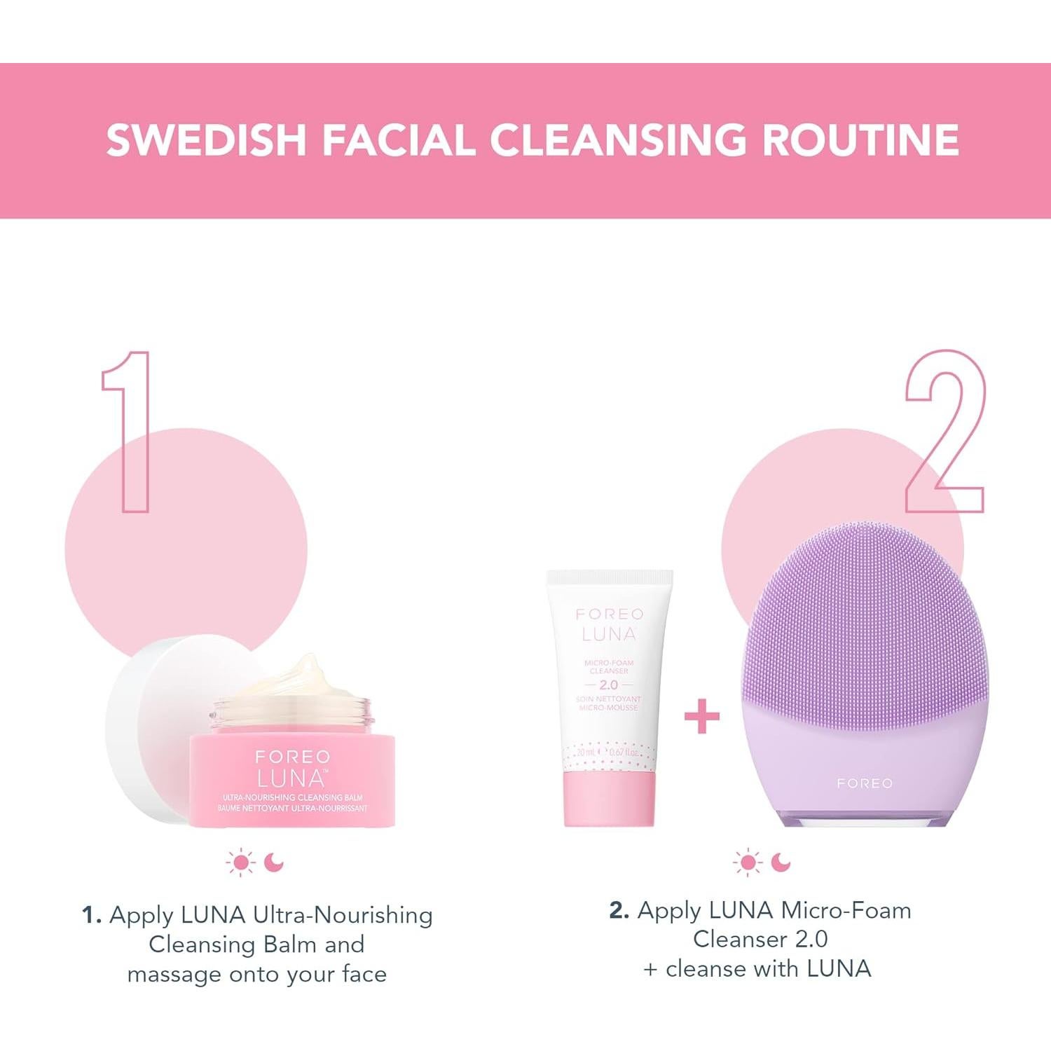 Limpiador Facial Espumoso FOREO LUNA 2.0 - 19ml Vegano