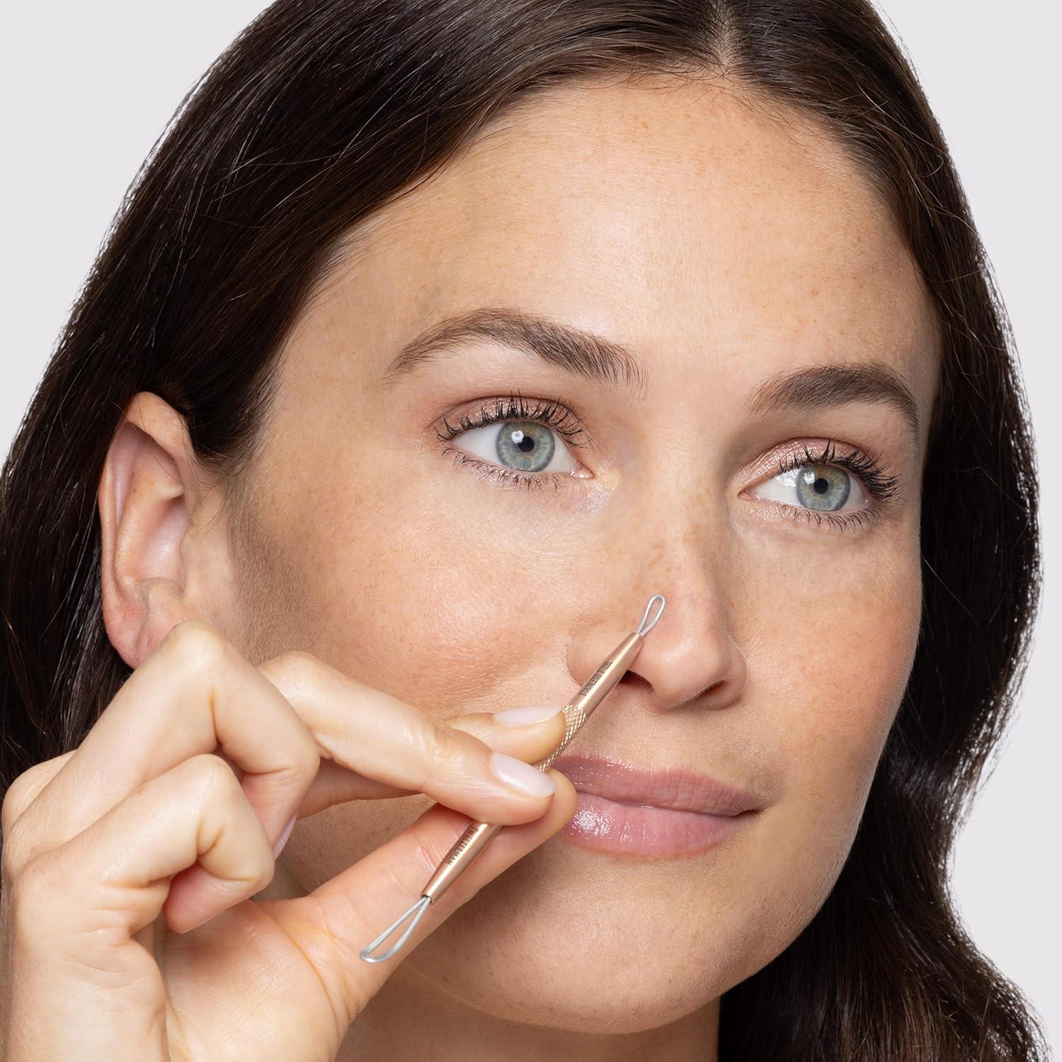 Herramienta de Cuidado de la Piel Tweezerman Oro Rosa Doble Cara