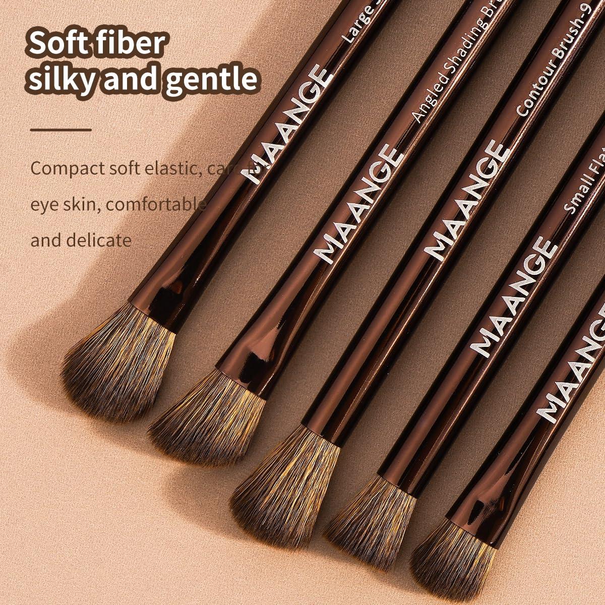 Juego de Brochas de Maquillaje Profesional MAANGE 13 Pcs Marrón