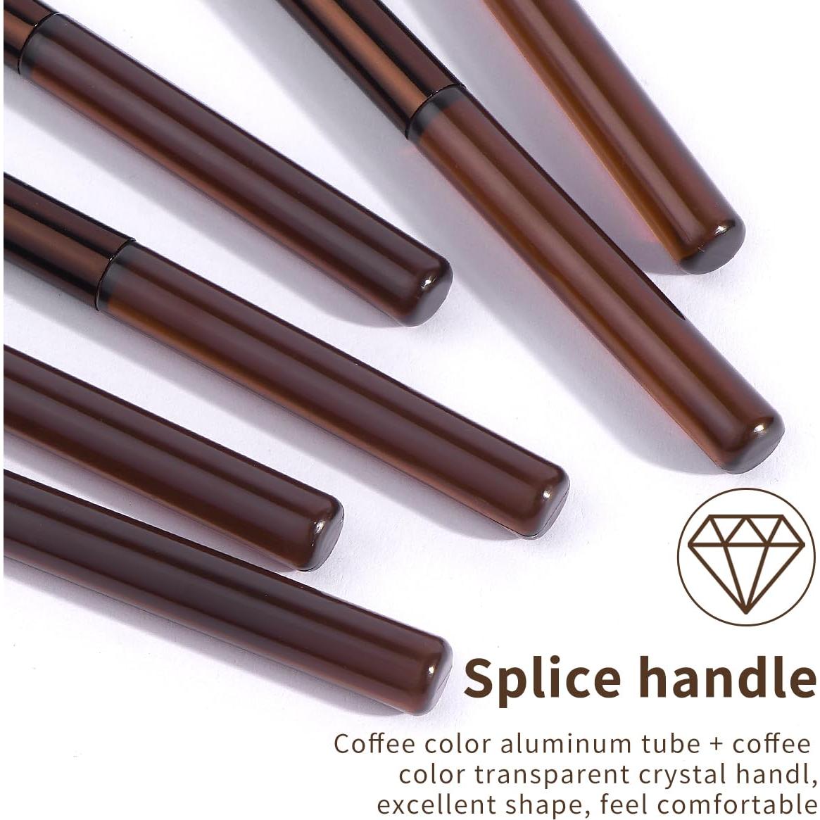 Juego de Brochas de Maquillaje Profesional MAANGE 13 Pcs Marrón