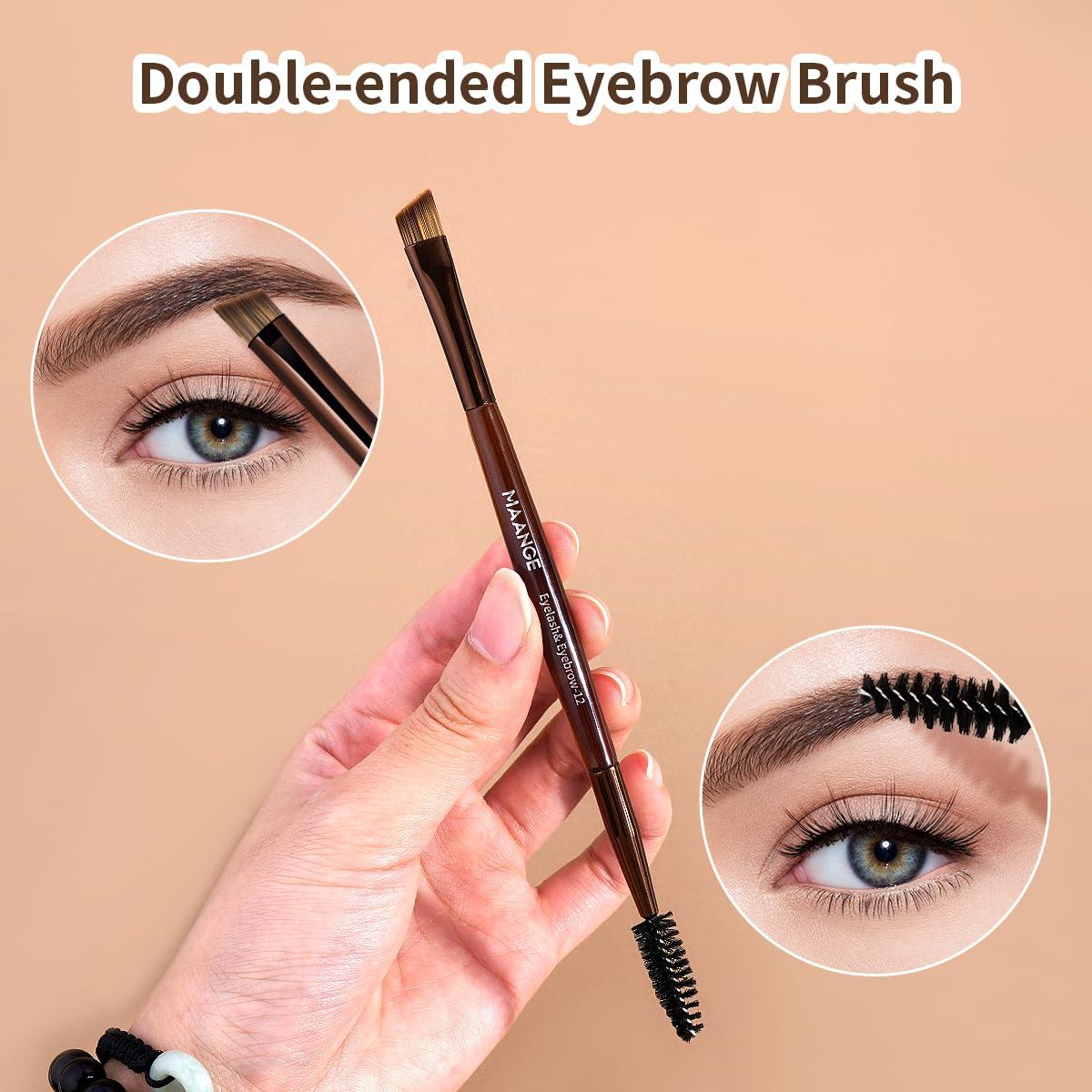 Juego de Brochas de Maquillaje Profesional MAANGE 13 Pcs Marrón