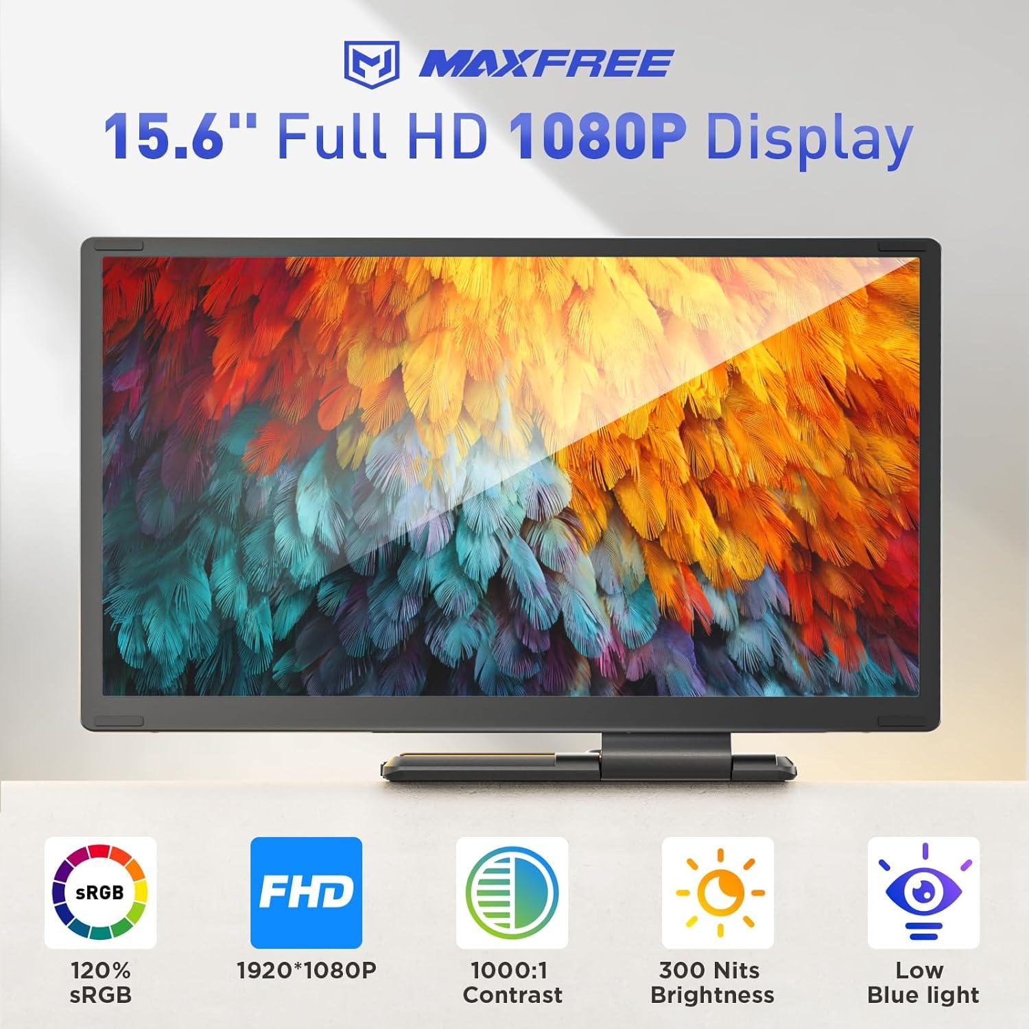 Maxfree S6 Extensor de Pantalla Triple 15.6" 1080P FHD