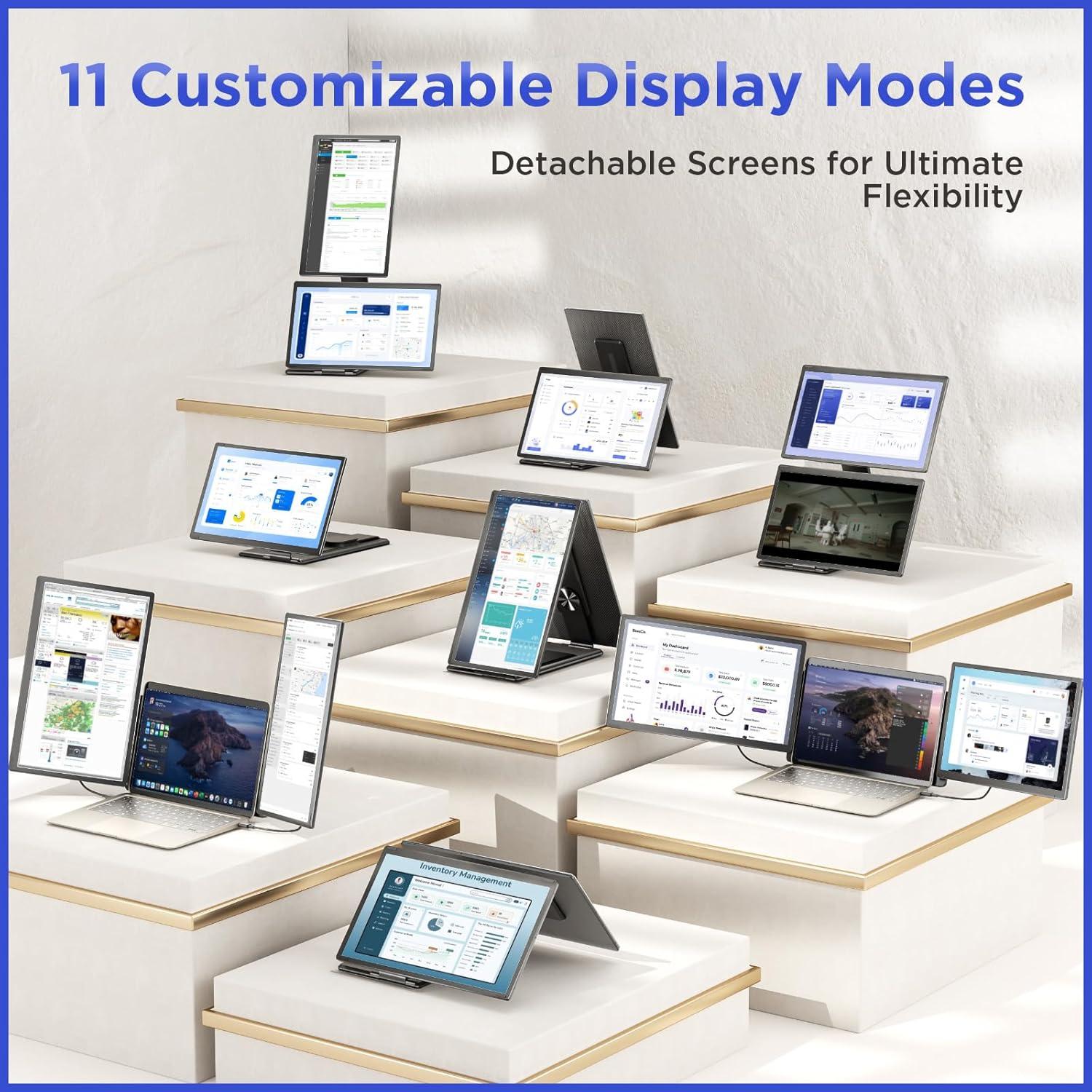 Maxfree S6 Extensor de Pantalla Triple 15.6" 1080P FHD