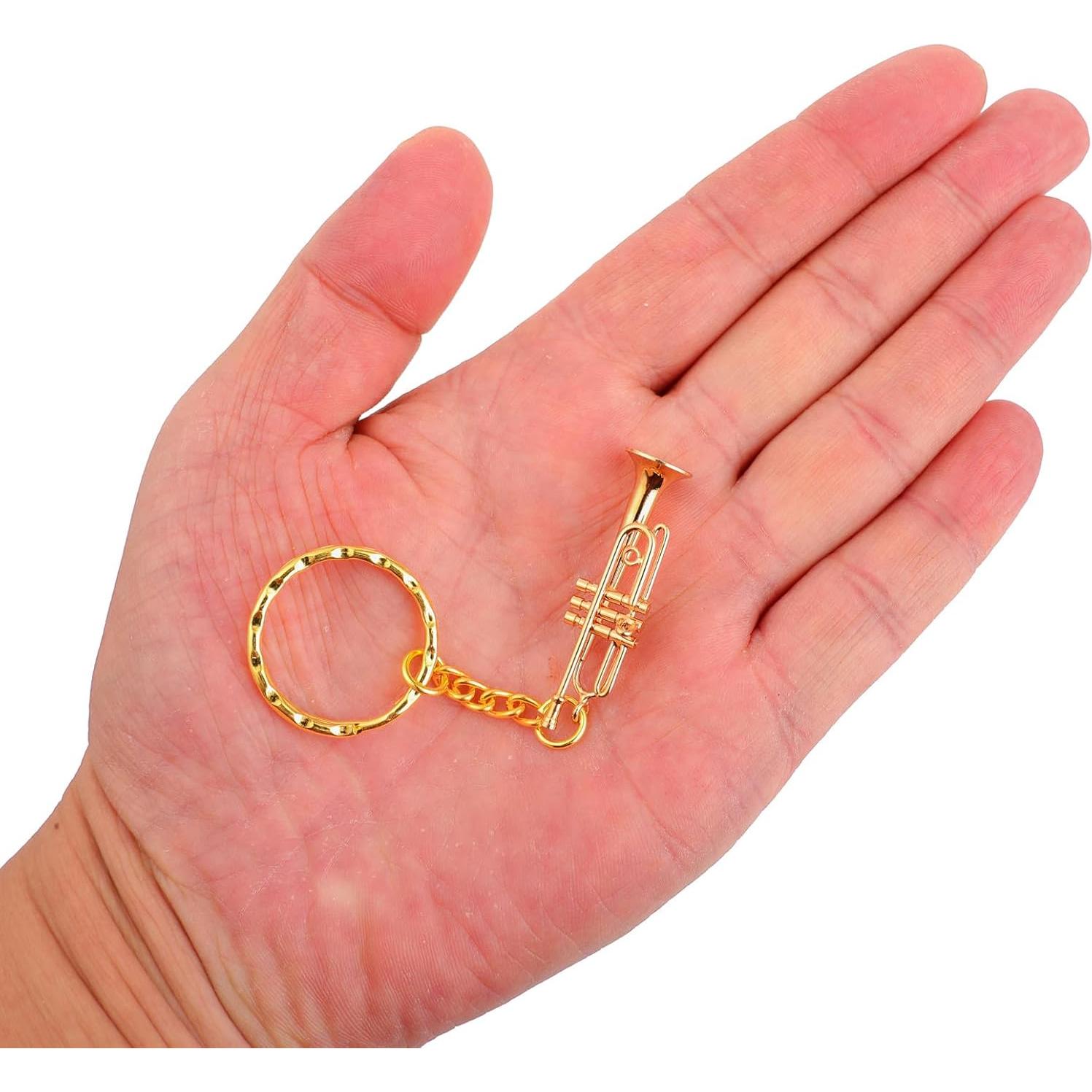 Llavero Miniatura Trompeta de Latón con Estuche 4.39 cm