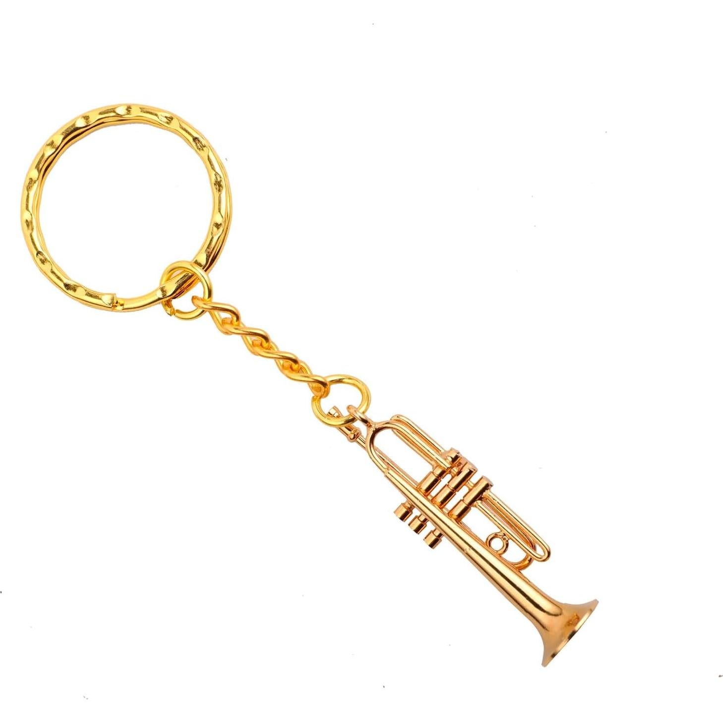 Llavero Miniatura Trompeta de Latón con Estuche 4.39 cm