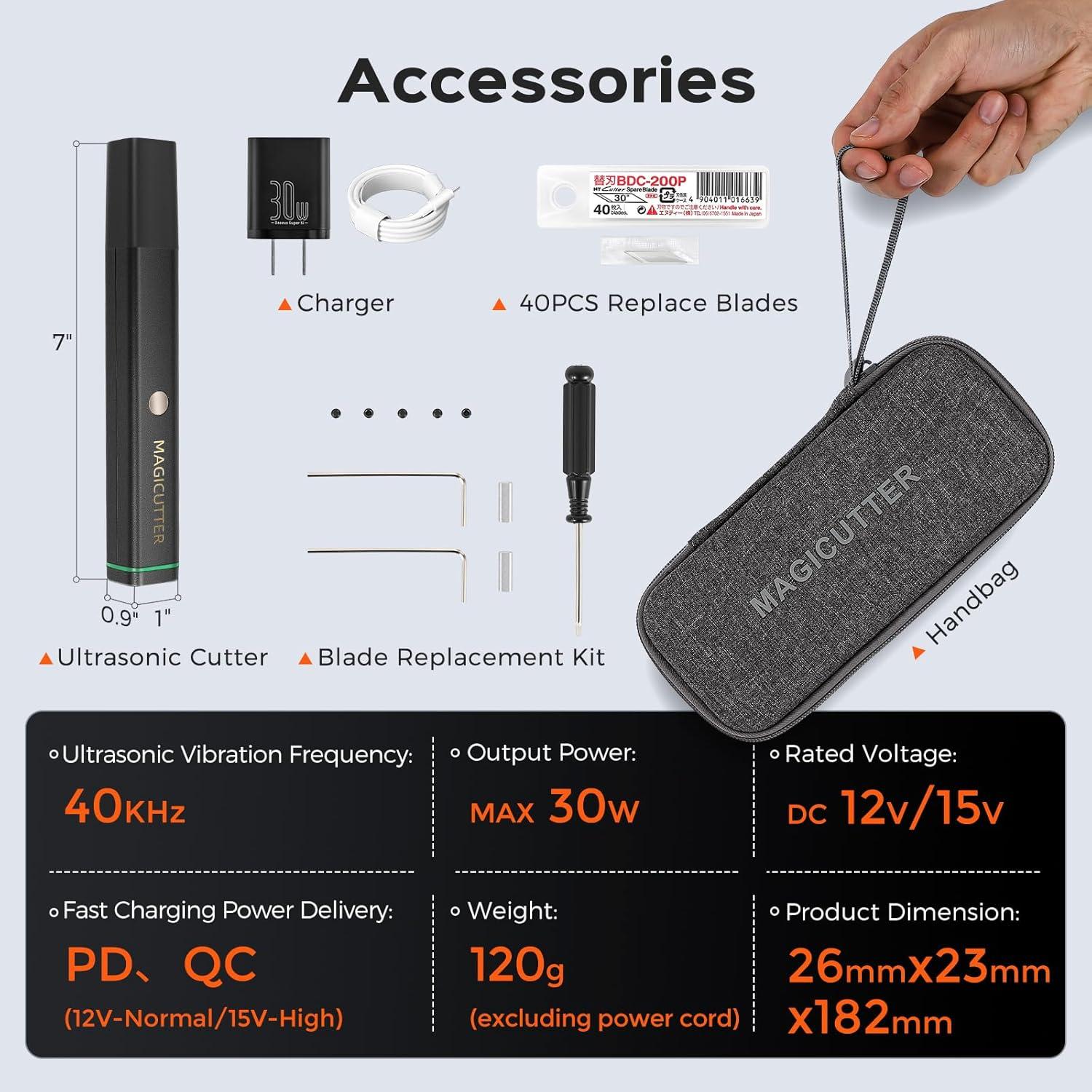 Cuchillo Cortador Ultrasonico Bonvoisin MC-01 30W 40KHz Portátil
