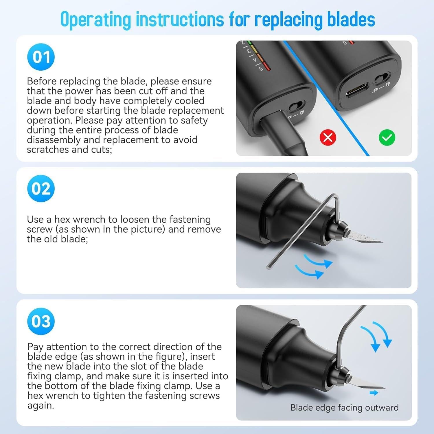 Cuchillo de Corte Ultrasónico GJMYNSI KH1 40KHz 50 Cuchillas