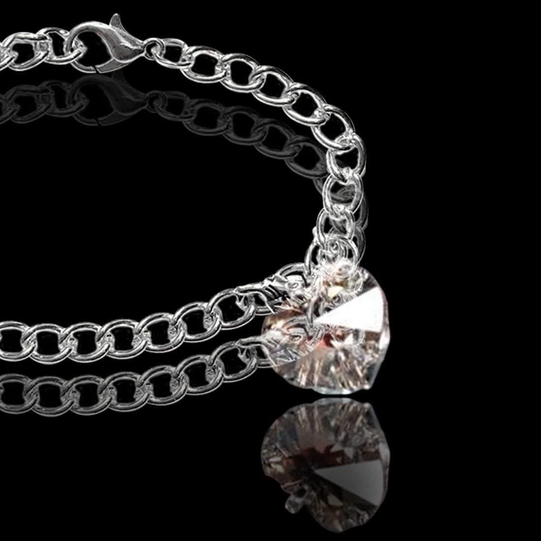 Pulsera de Joyería de Corazón y Lobo Crepúsculo Plata 18.42 cm