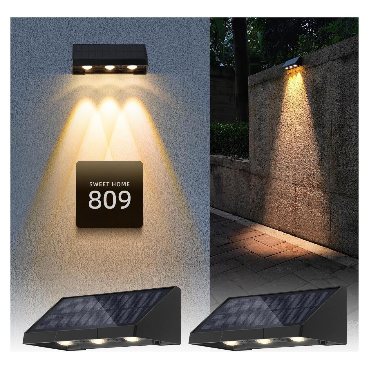 Luces de Pared Solares XmnSoly 2 Paquete LED Impermeables