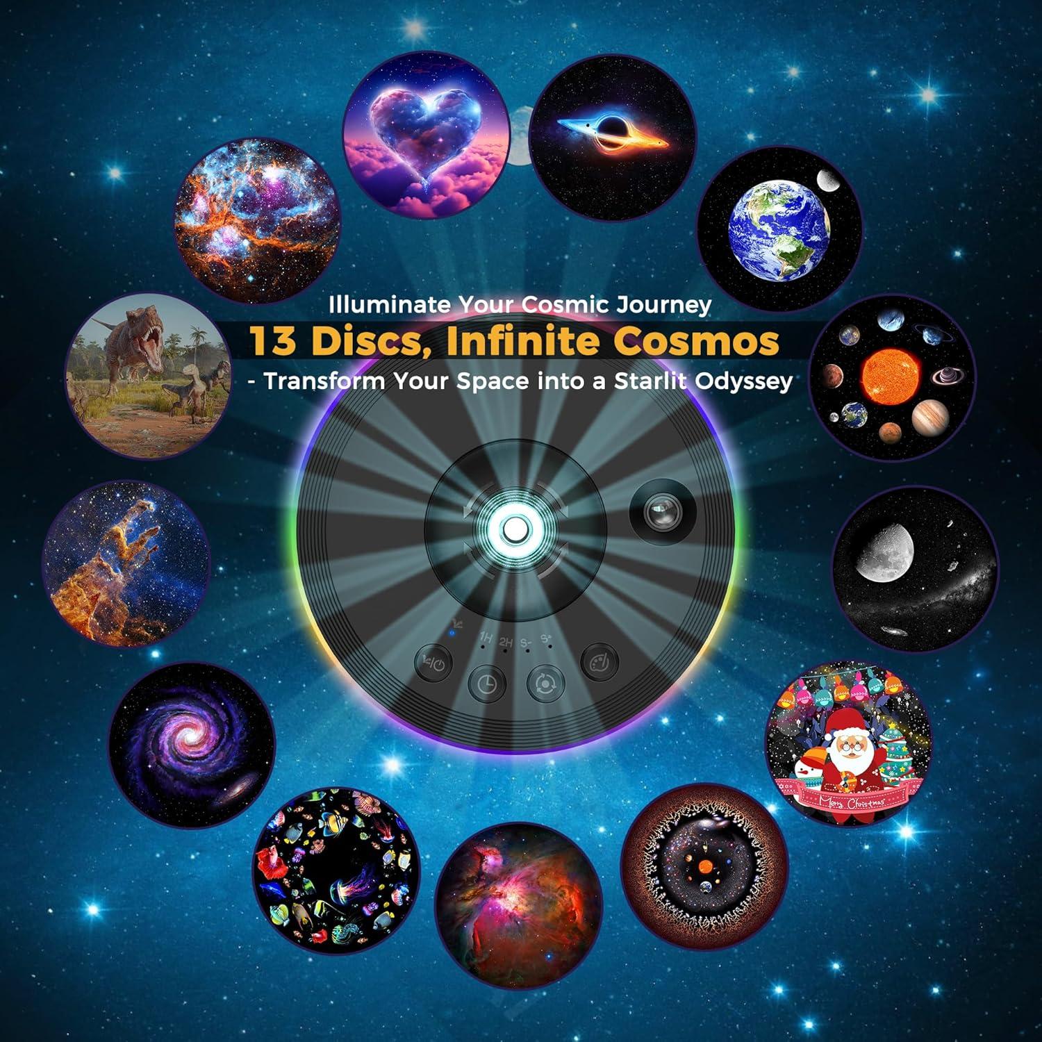 Proyector Planetario HD DORESshop con 13 Discos y Luz Nocturna